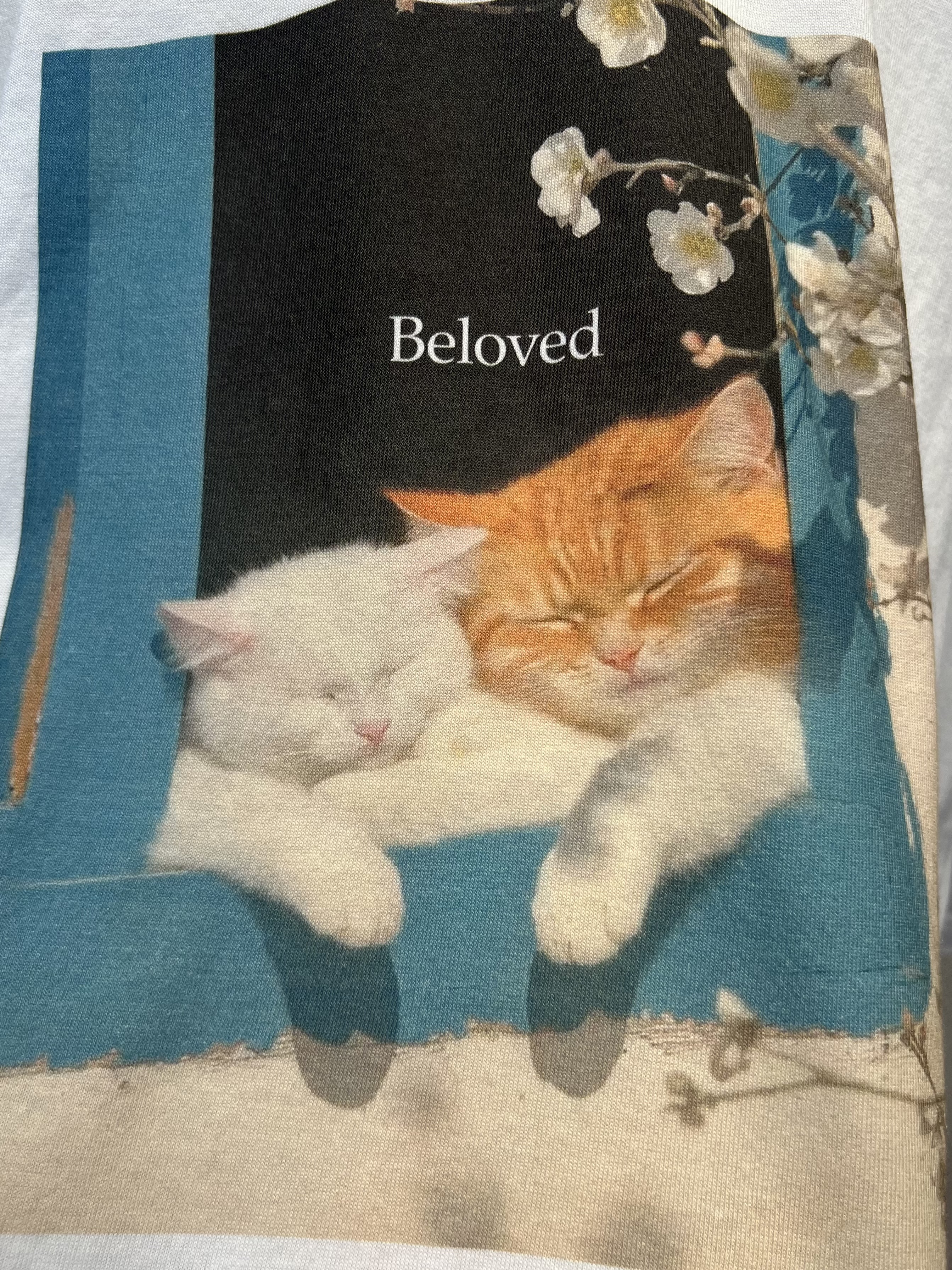 ラウンドネックオーバーサイズルーズ半袖ハーフドロップショルダープリントTシャツ | 詳細画像8