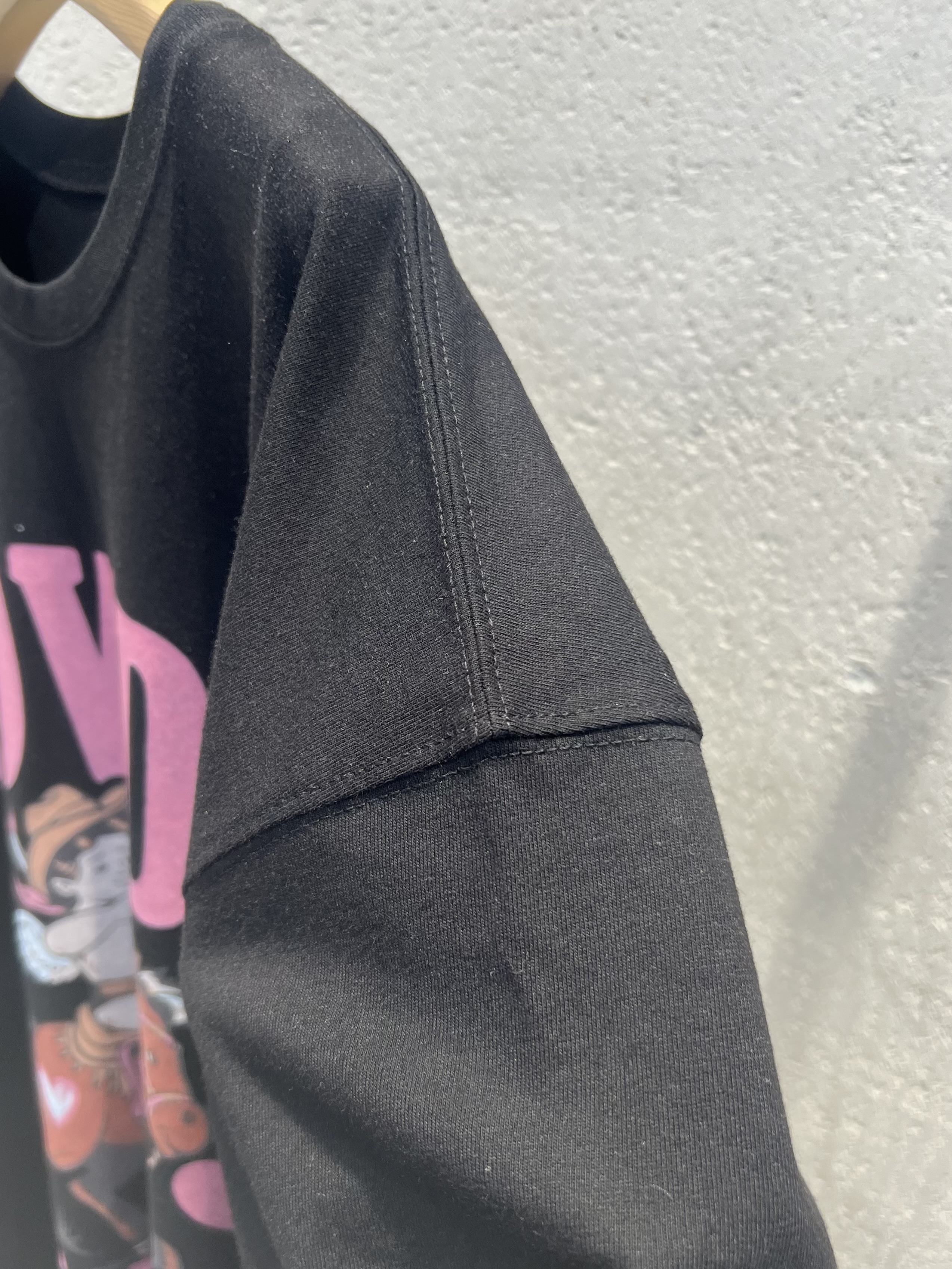 ラウンドネックオーバーサイズルーズ半袖ドロップショルダープリントTシャツ | 詳細画像10