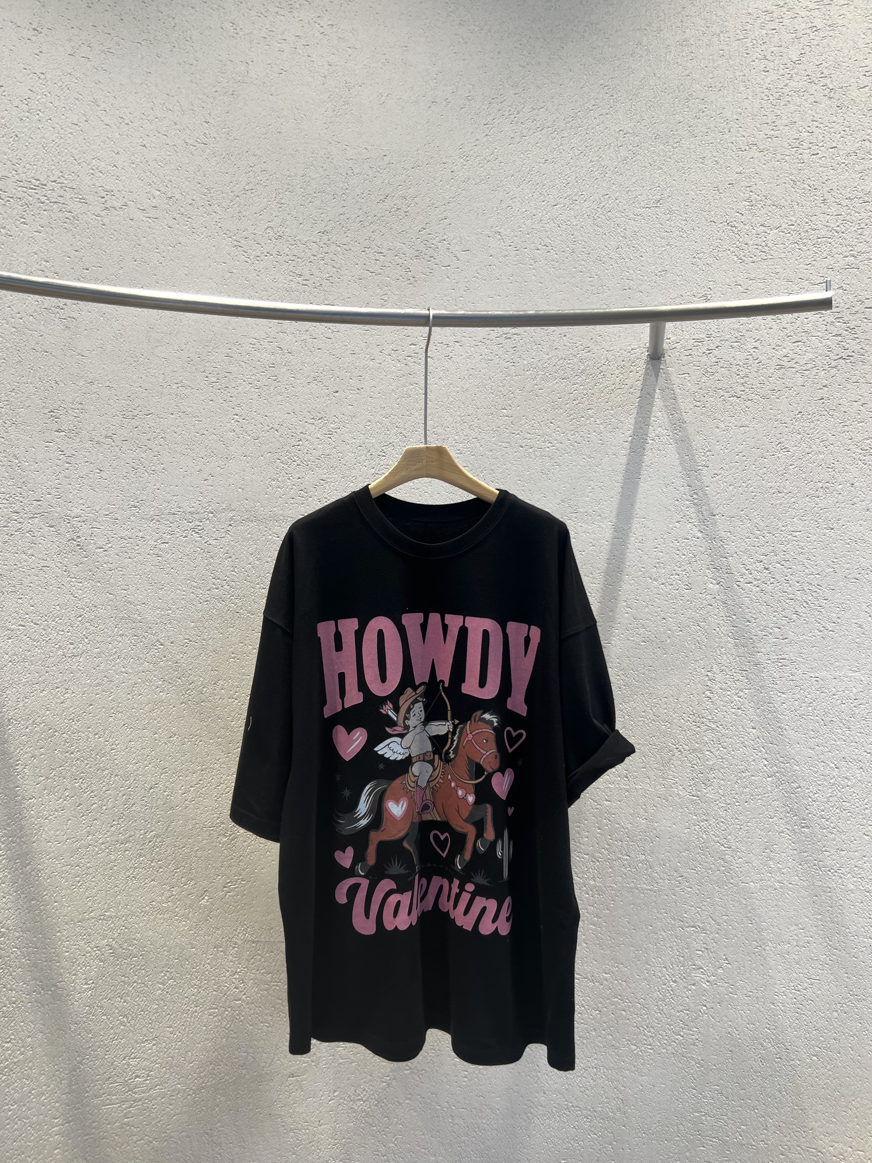 ラウンドネックオーバーサイズルーズ半袖ドロップショルダープリントTシャツ | 詳細画像11