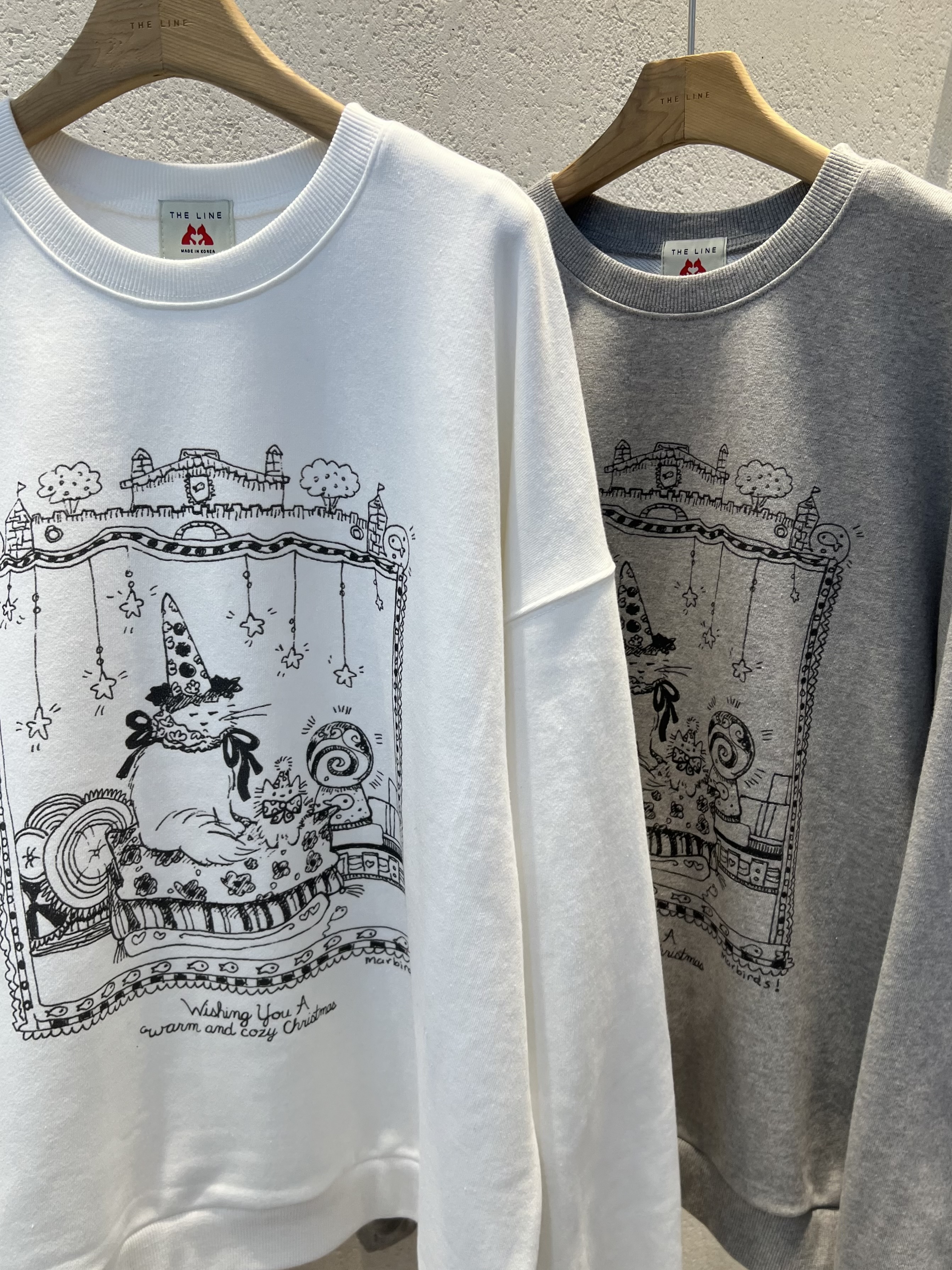 ラウンドネックオーバーサイズルーズ長袖ハーフドロップショルダープリントスウェット | 詳細画像16