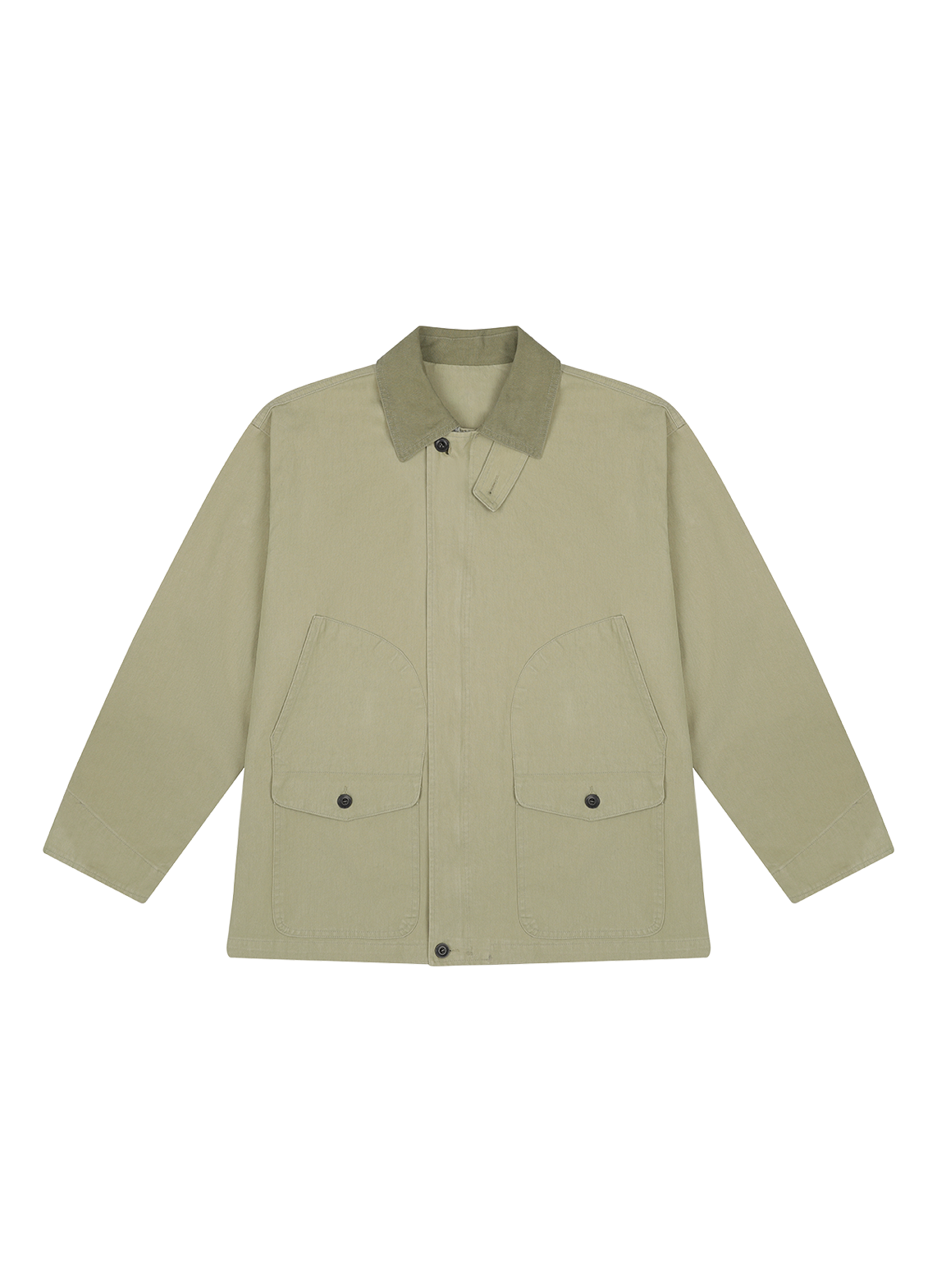 コットンボタンハイネックハーフ無地ジャケット春秋 | 詳細画像18