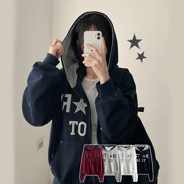 【希少】Oops × Ans Dotsloevner ダブルジップパーカー コットンフードポケットドロップショルダーダブルジップ長袖ルーズ