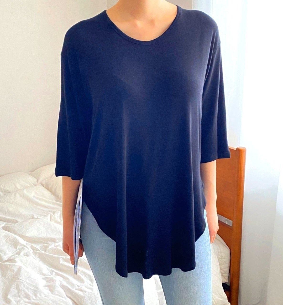 Uネックスリットベーシックルーズ半袖Tシャツ | 詳細画像16