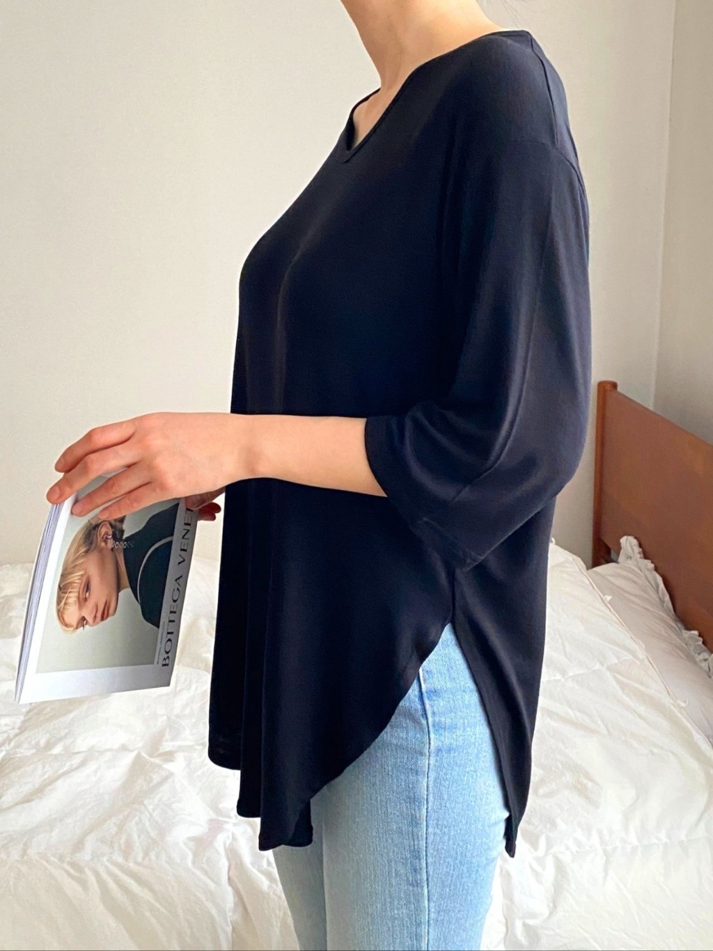 Uネックスリットベーシックルーズ半袖Tシャツ | 詳細画像18