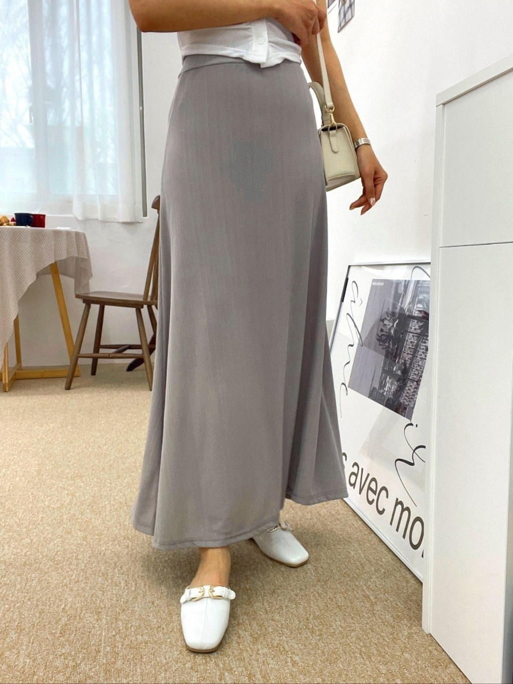 ウエストゴムスリムロングスカート | 詳細画像7