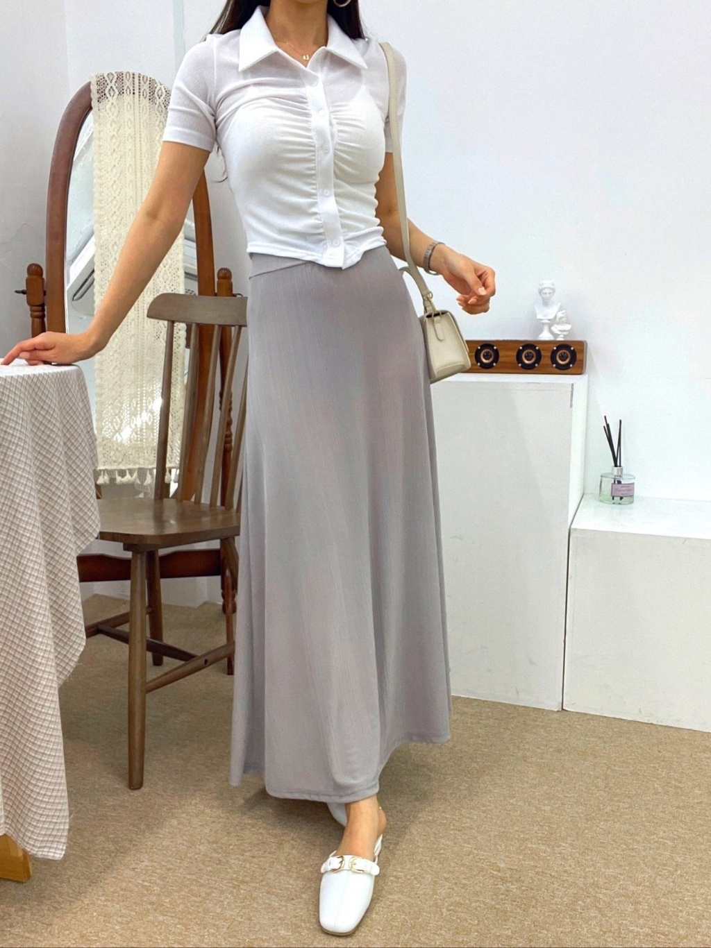 ウエストゴムスリムロングスカート | 詳細画像8