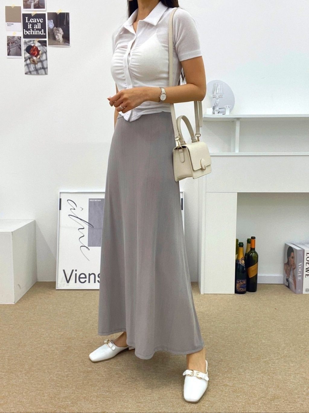 ウエストゴムスリムロングスカート | 詳細画像9