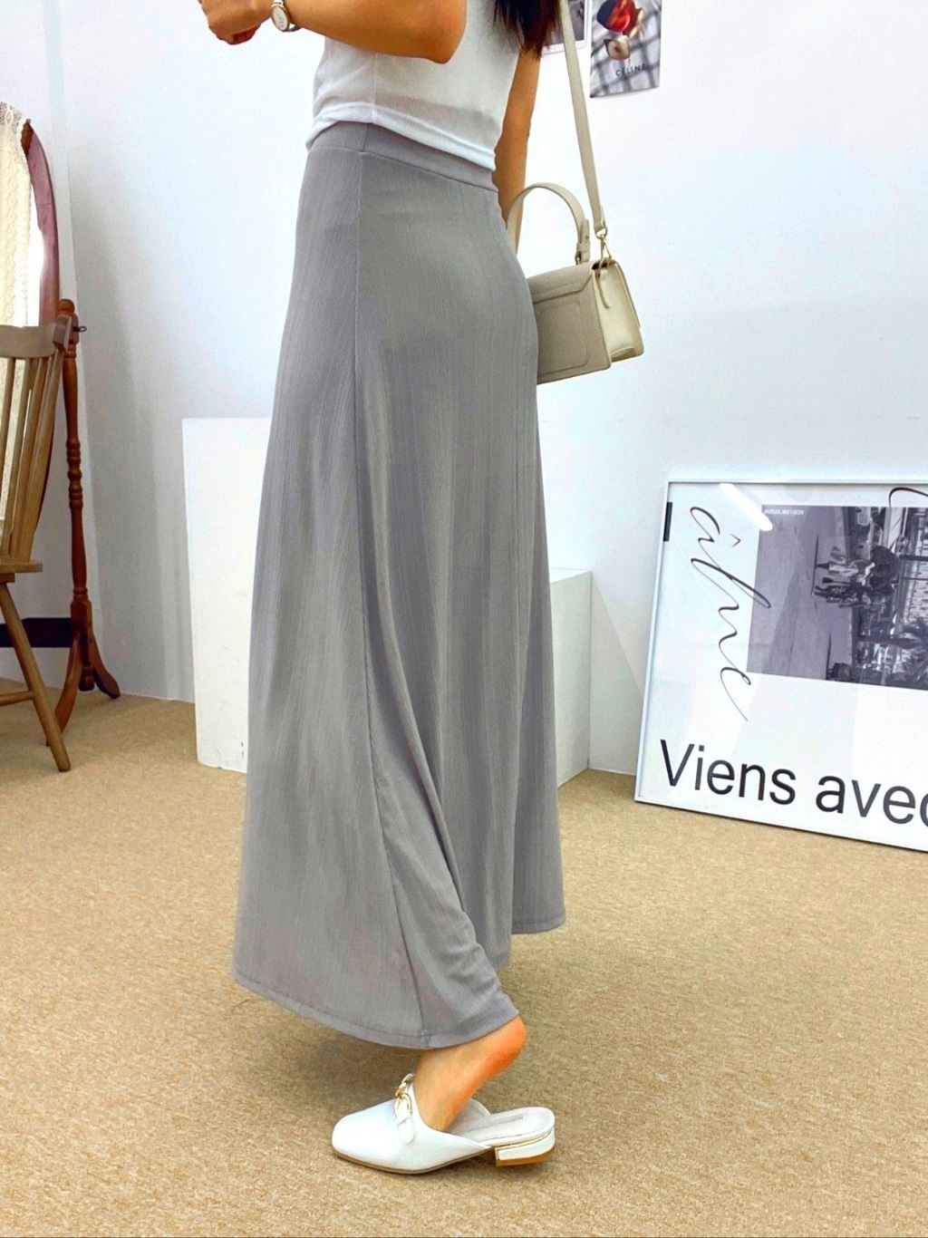 ウエストゴムスリムロングスカート | 詳細画像13