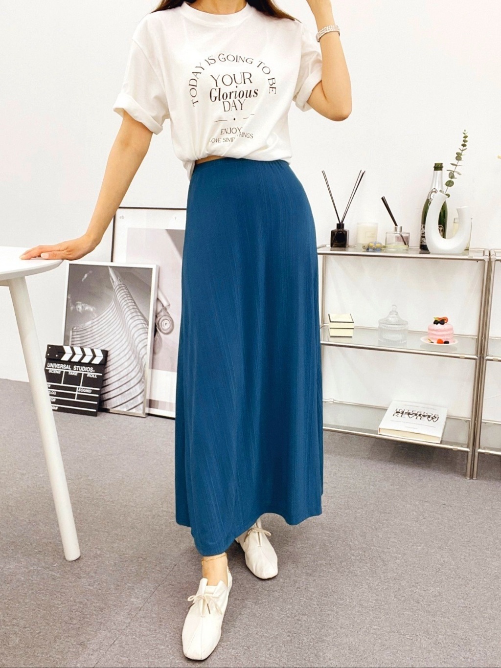 ウエストゴムスリムロングスカート | 詳細画像17