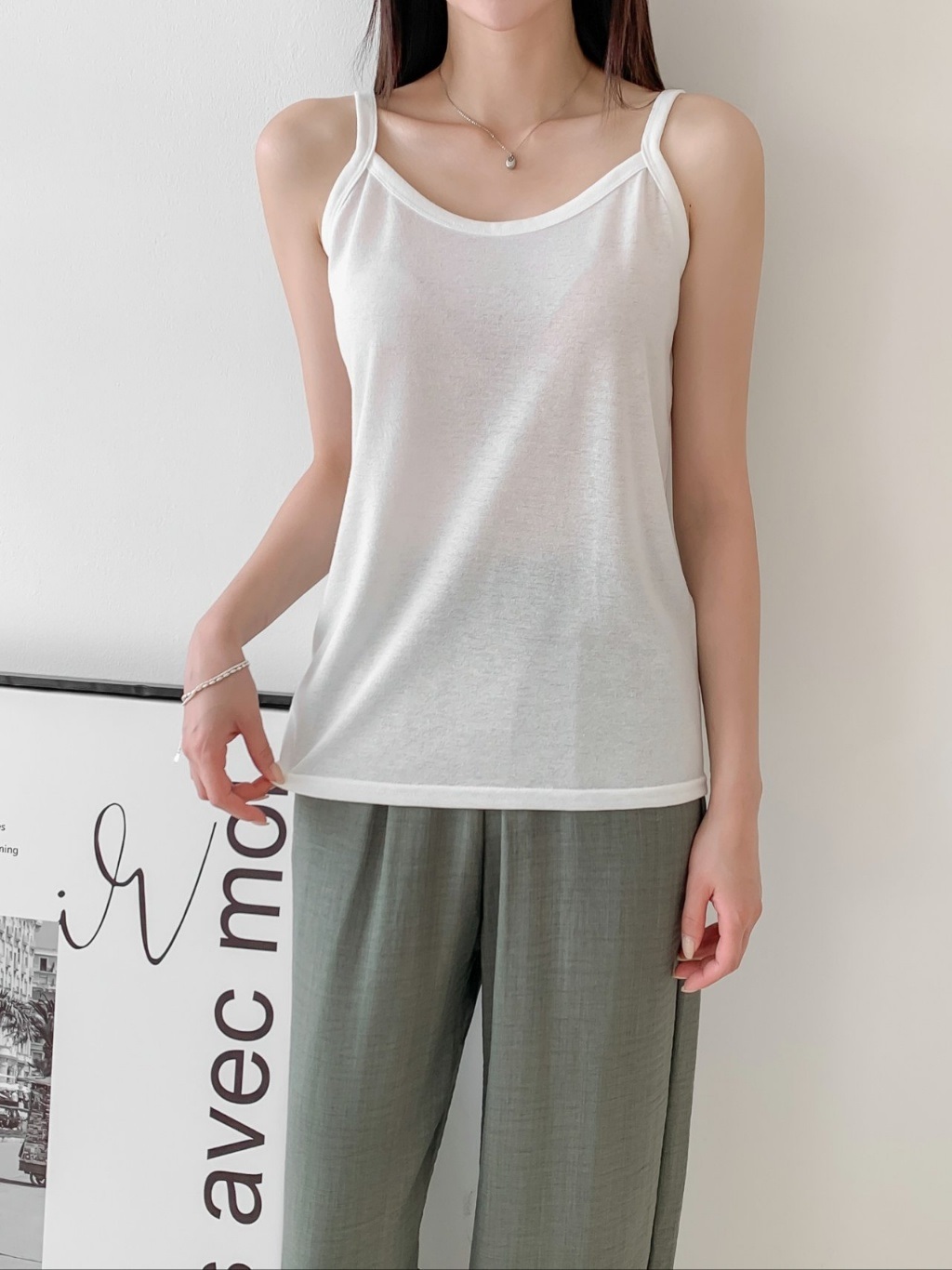 ストレッチリネン混スリムキャミソール | 詳細画像6