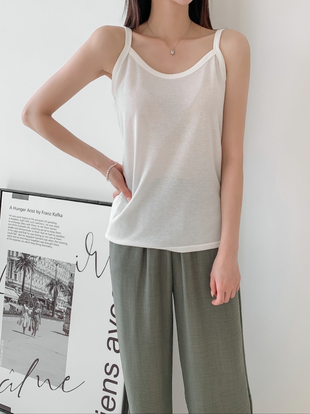 ストレッチリネン混スリムキャミソール | 詳細画像7