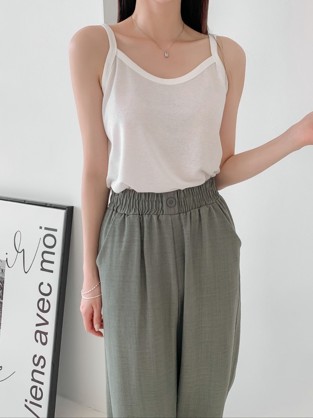ストレッチリネン混スリムキャミソール | 詳細画像8