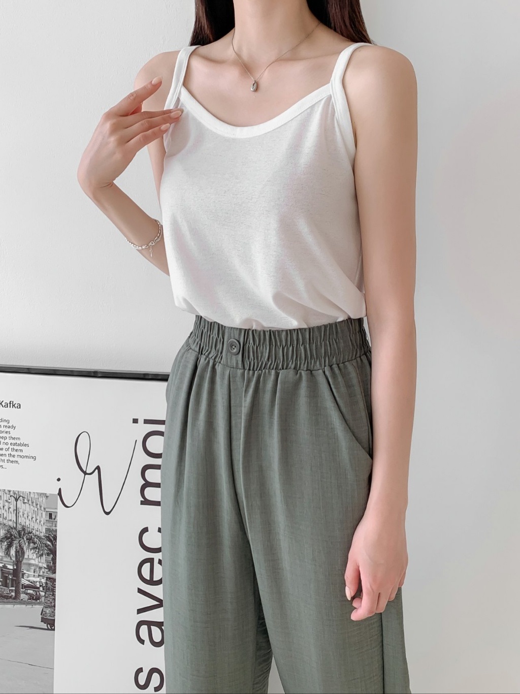 ストレッチリネン混スリムキャミソール | 詳細画像9
