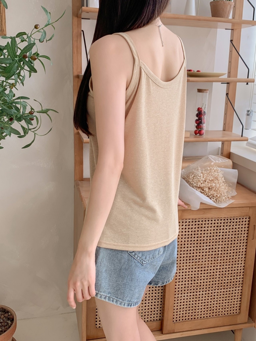 ストレッチリネン混スリムキャミソール | 詳細画像12