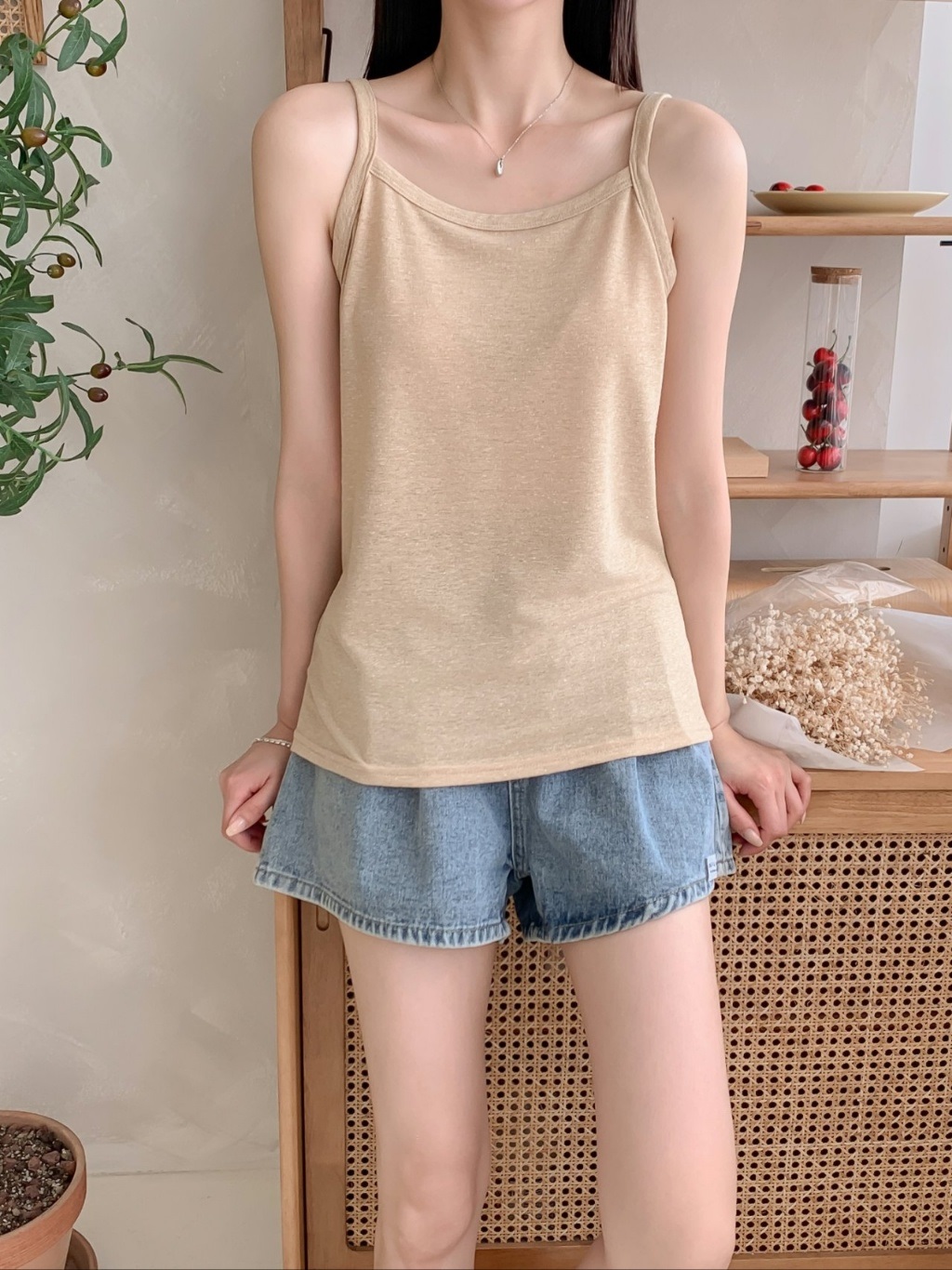 ストレッチリネン混スリムキャミソール | 詳細画像13