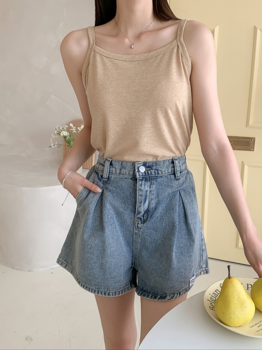 ストレッチリネン混スリムキャミソール | 詳細画像15