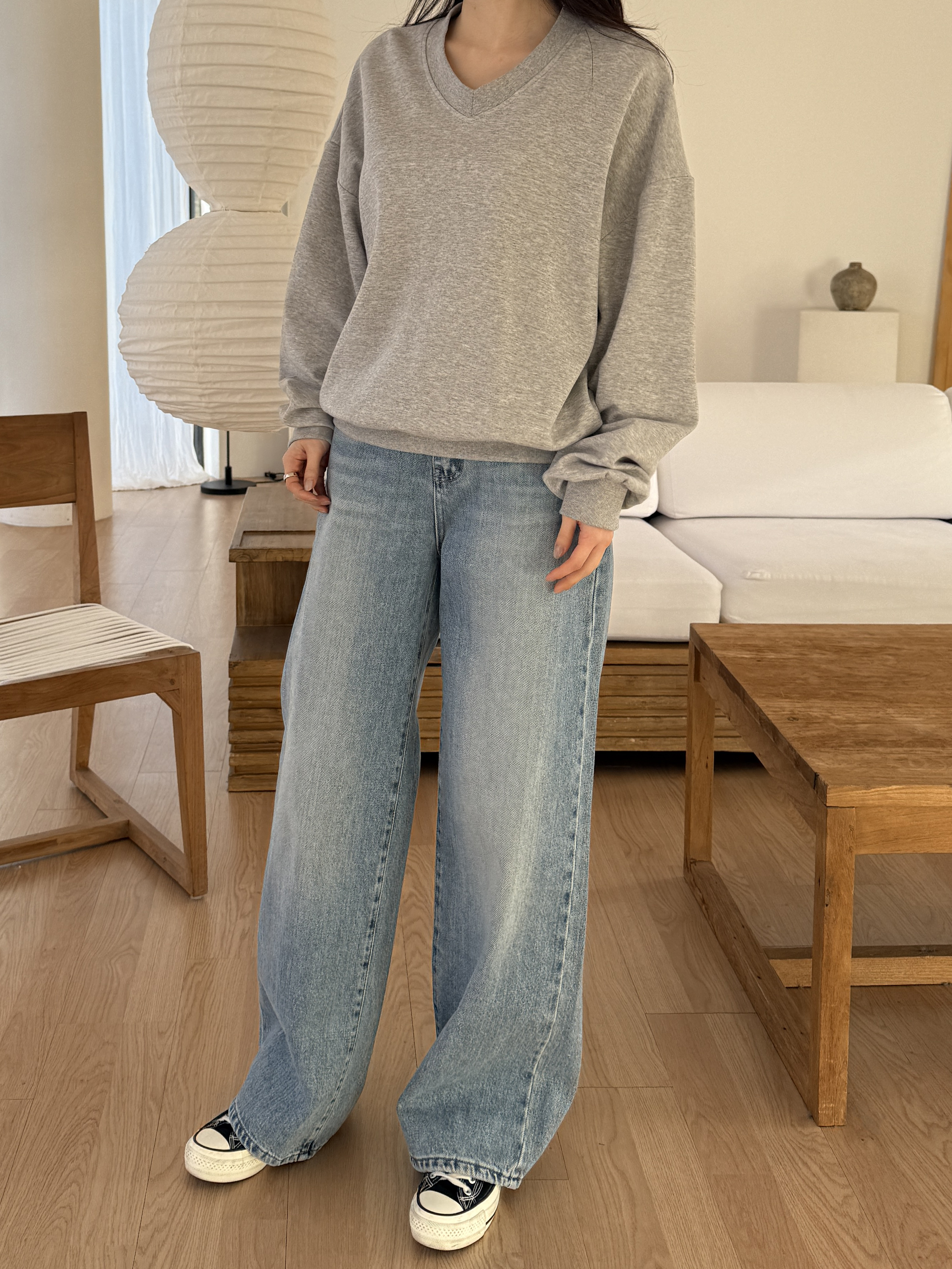 ラウンドネックベーシック長袖ラベルスウェット | 詳細画像2