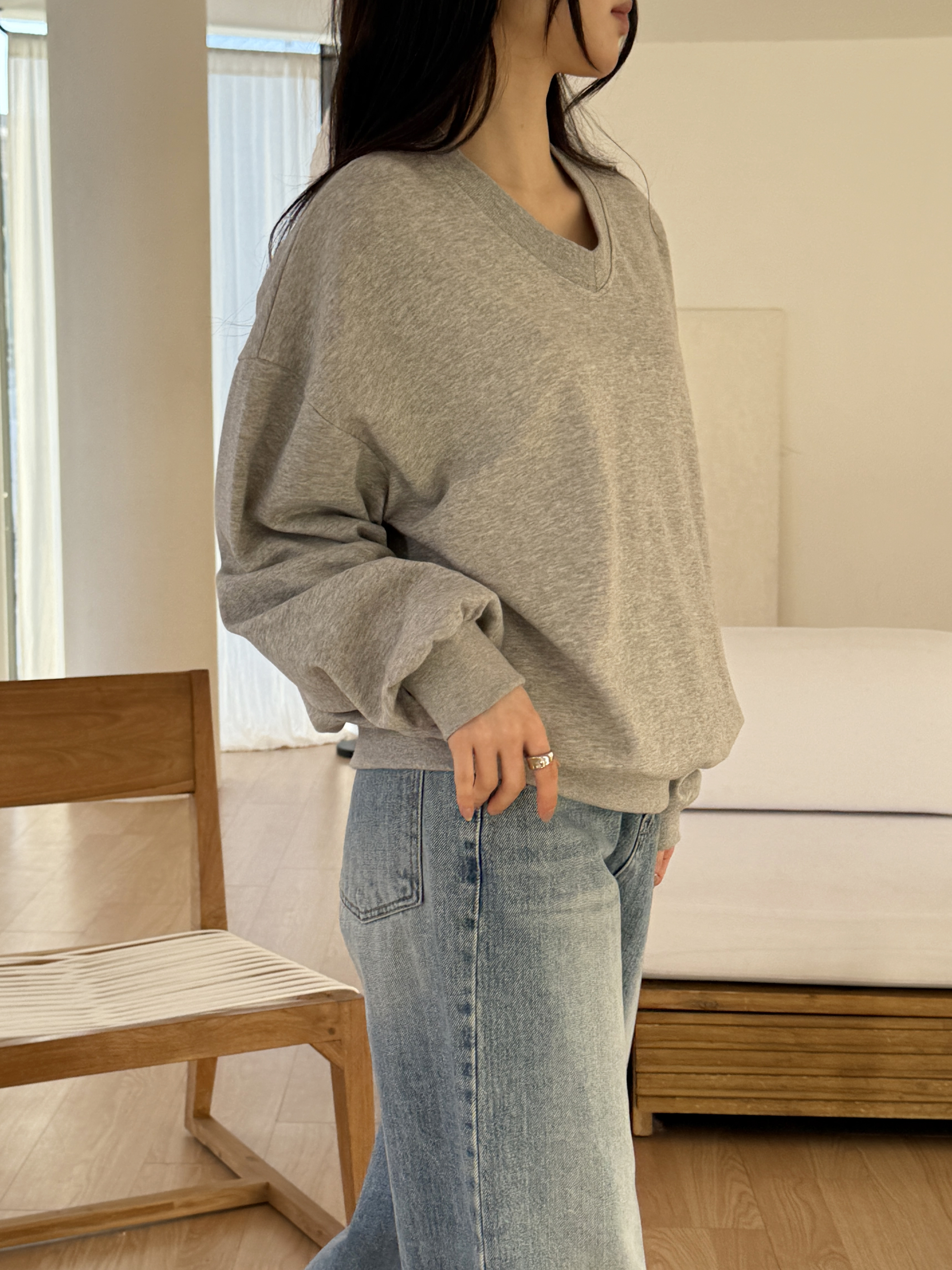 ラウンドネックベーシック長袖ラベルスウェット | 詳細画像5