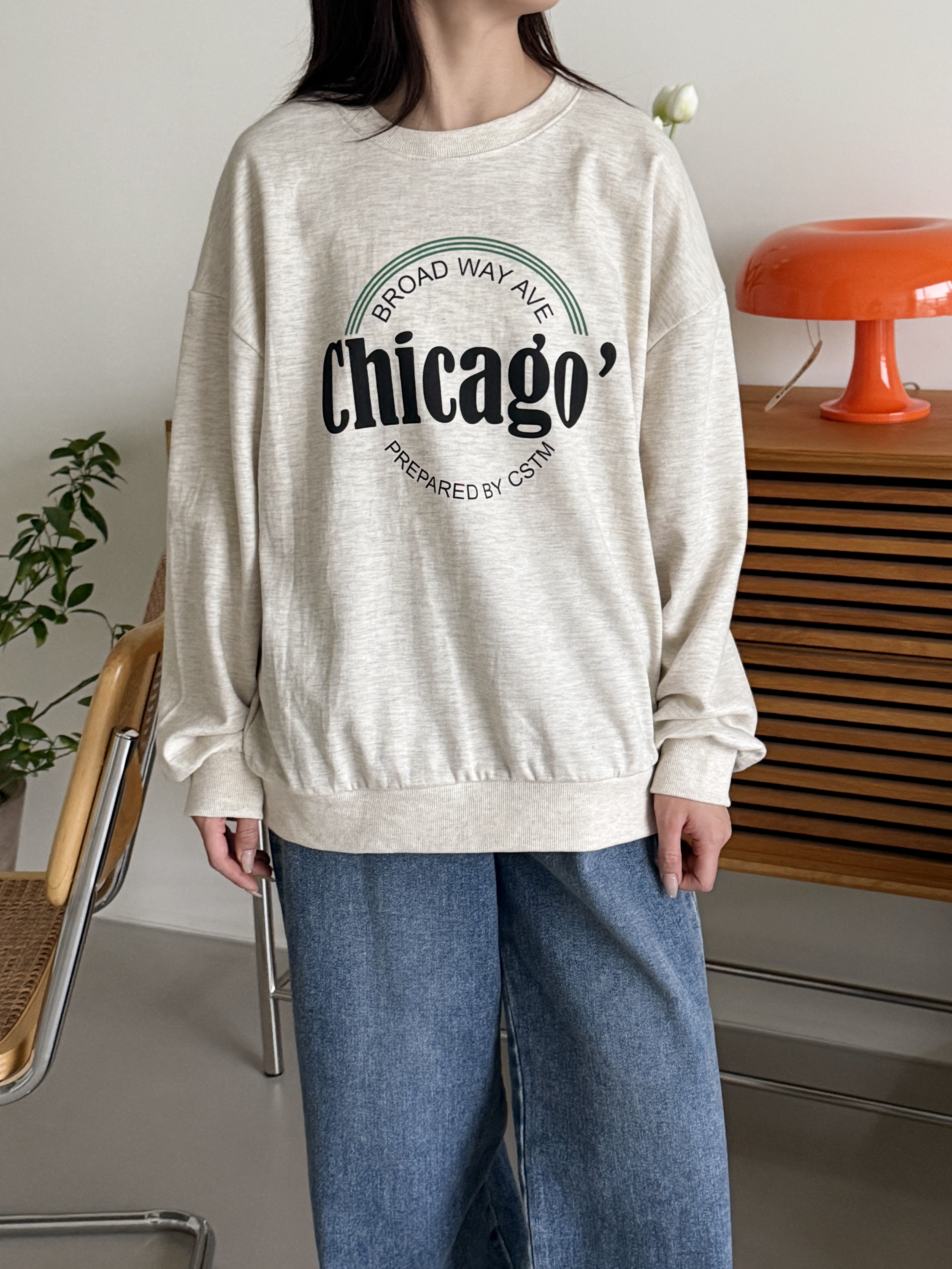 ラウンドネックルーズ長袖ロゴスウェット | 詳細画像2