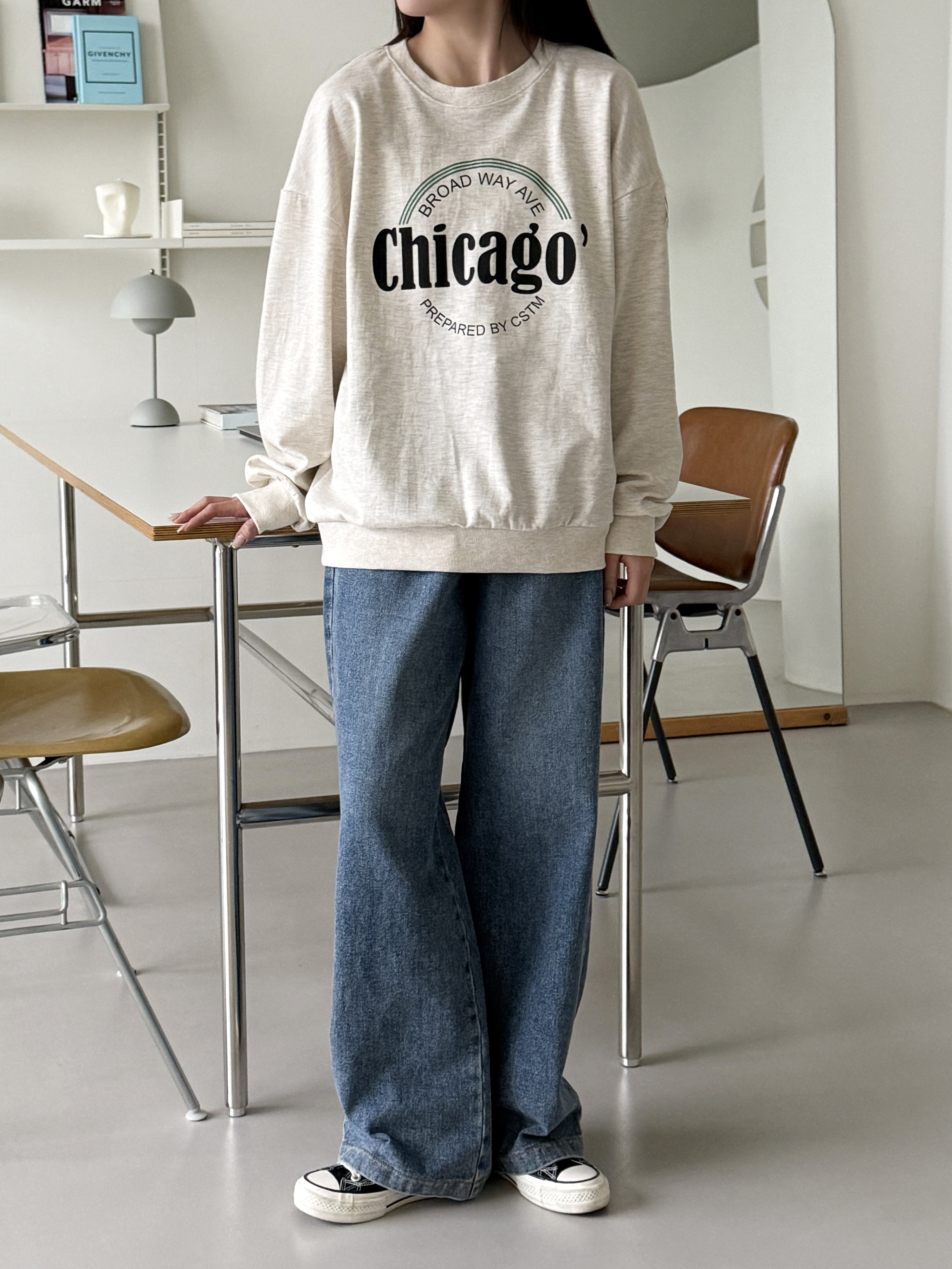 ラウンドネックルーズ長袖ロゴスウェット | 詳細画像6