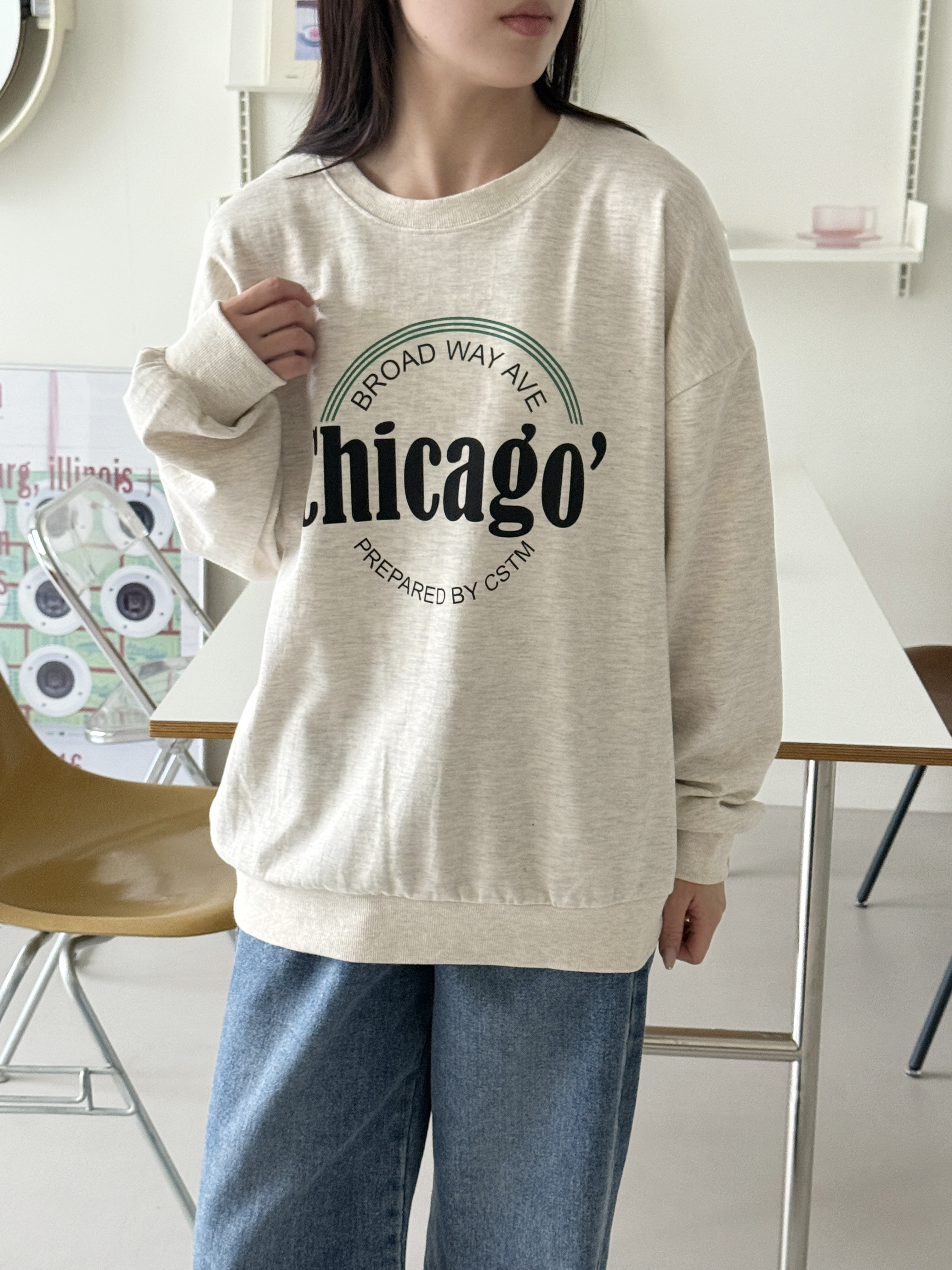 ラウンドネックルーズ長袖ロゴスウェット | 詳細画像8