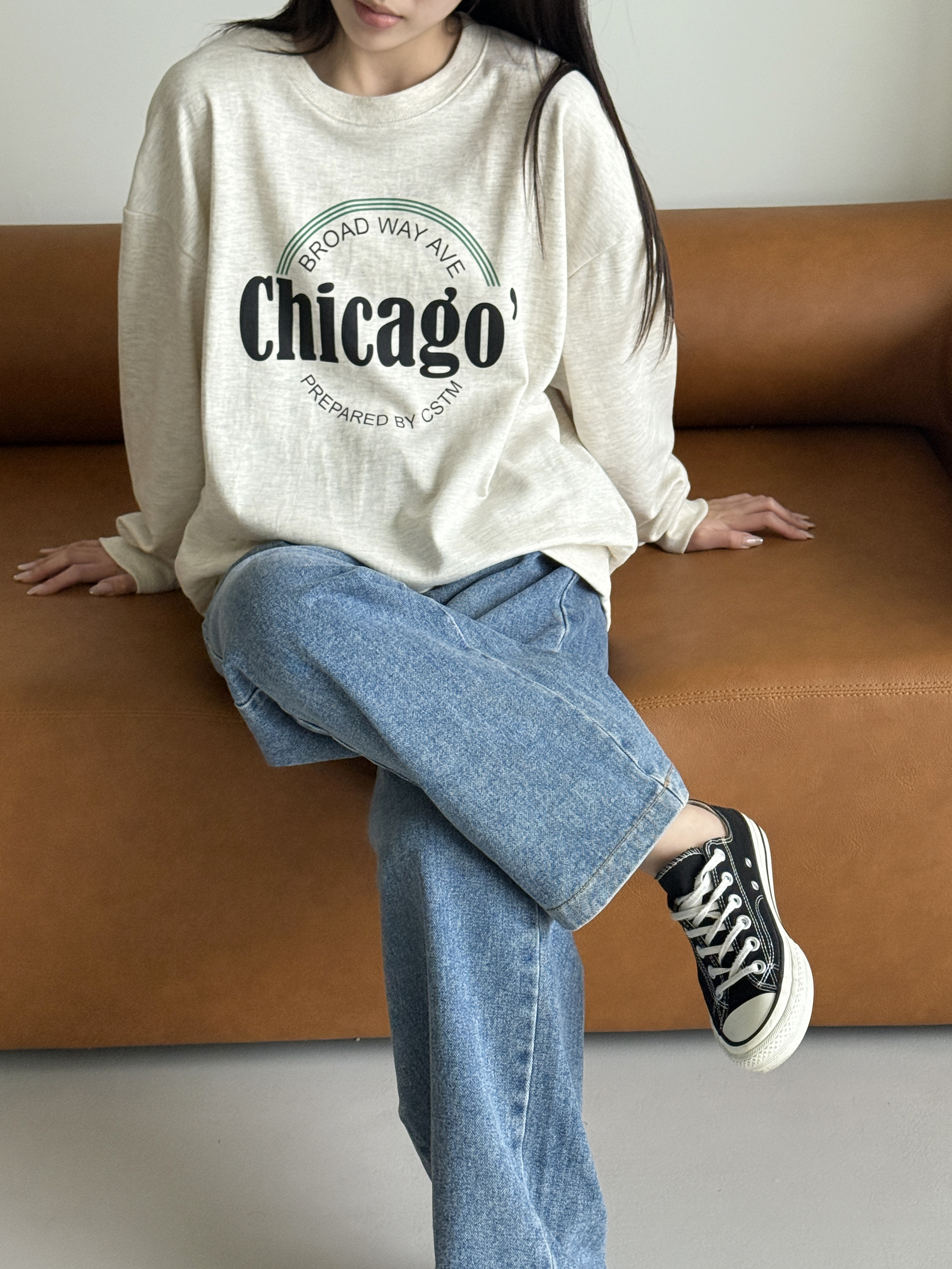 ラウンドネックルーズ長袖ロゴスウェット | 詳細画像9