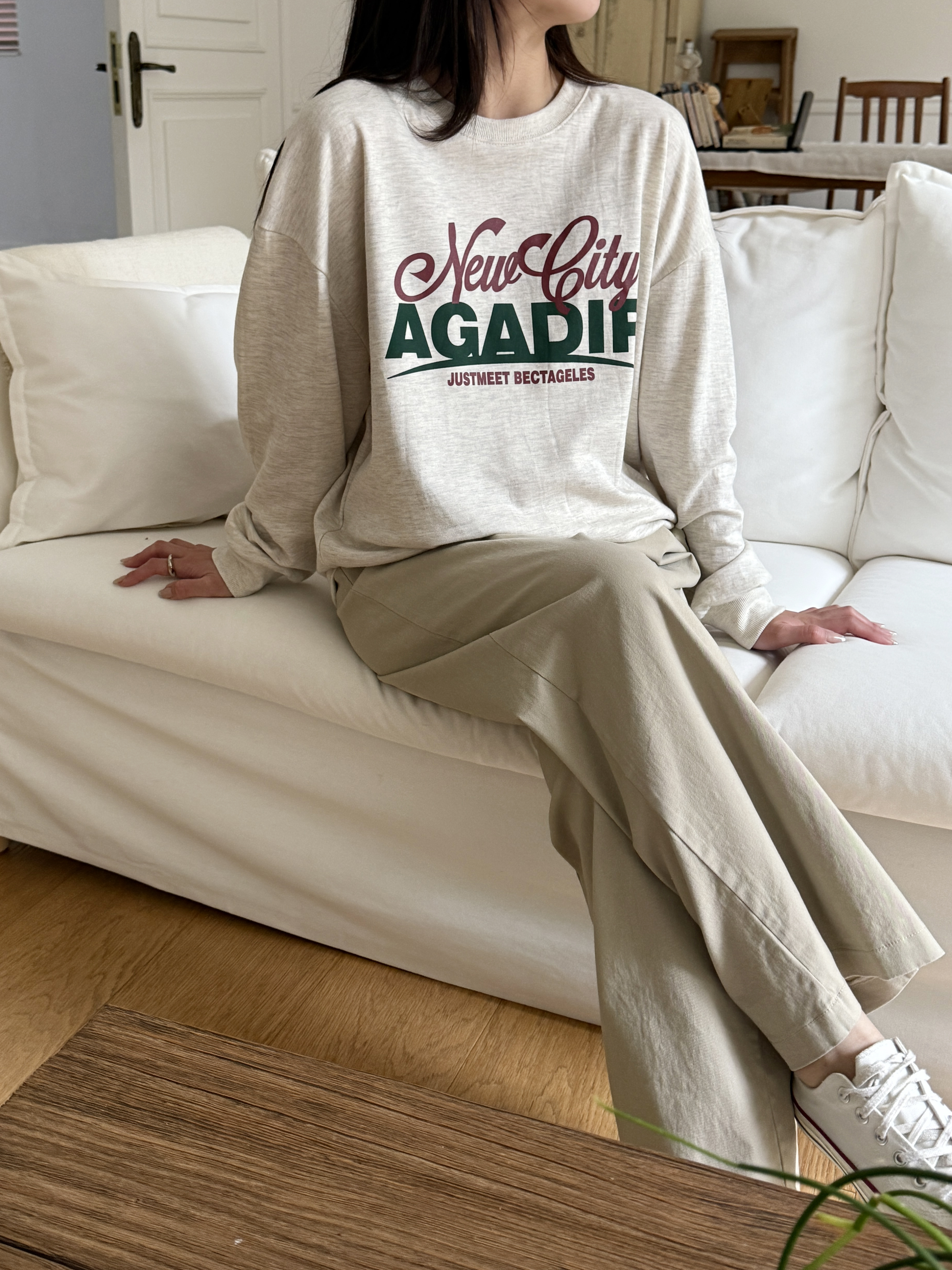 ラウンドネックベーシック長袖ロゴスウェット | 詳細画像6