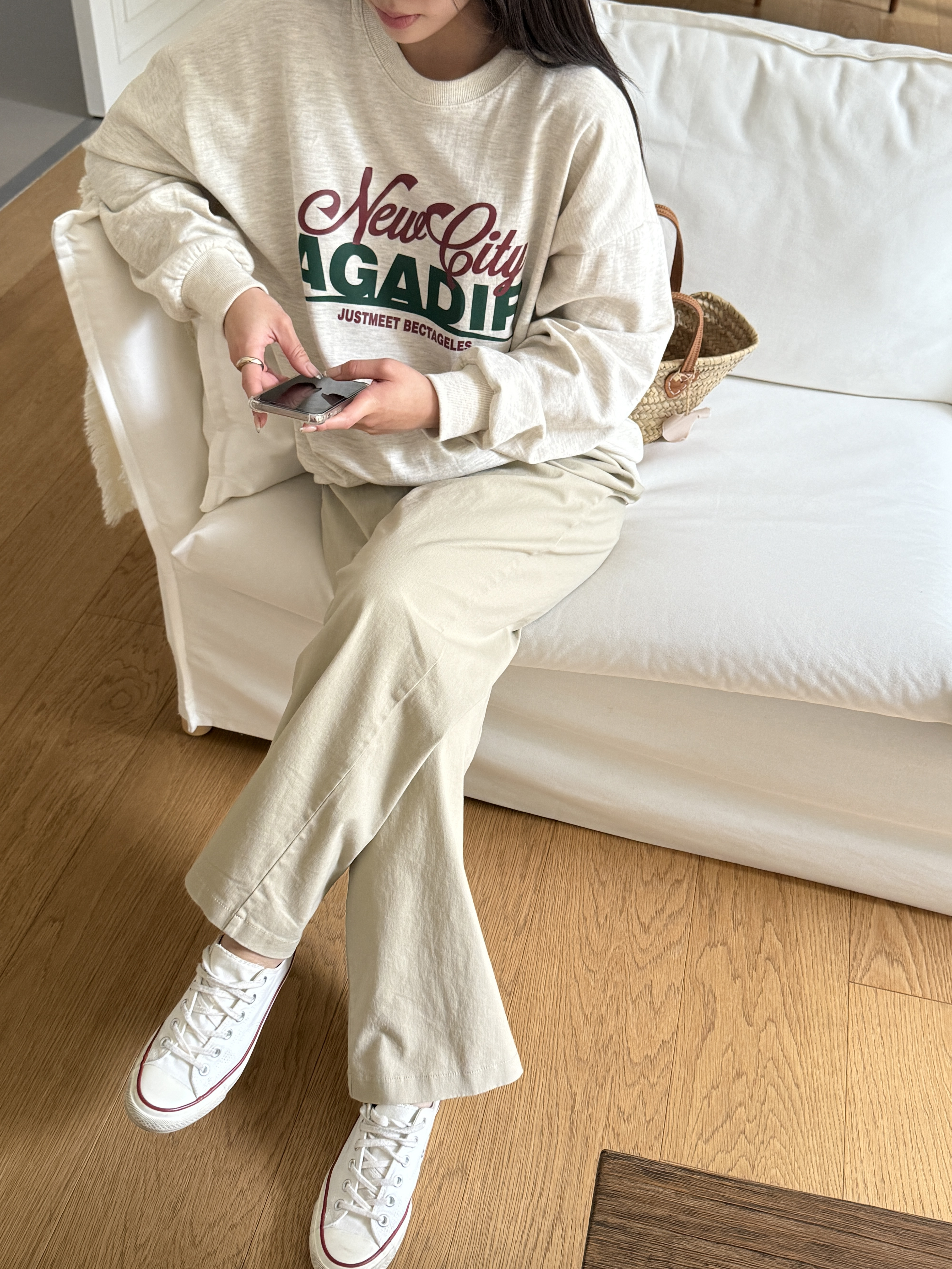 ラウンドネックベーシック長袖ロゴスウェット | 詳細画像7