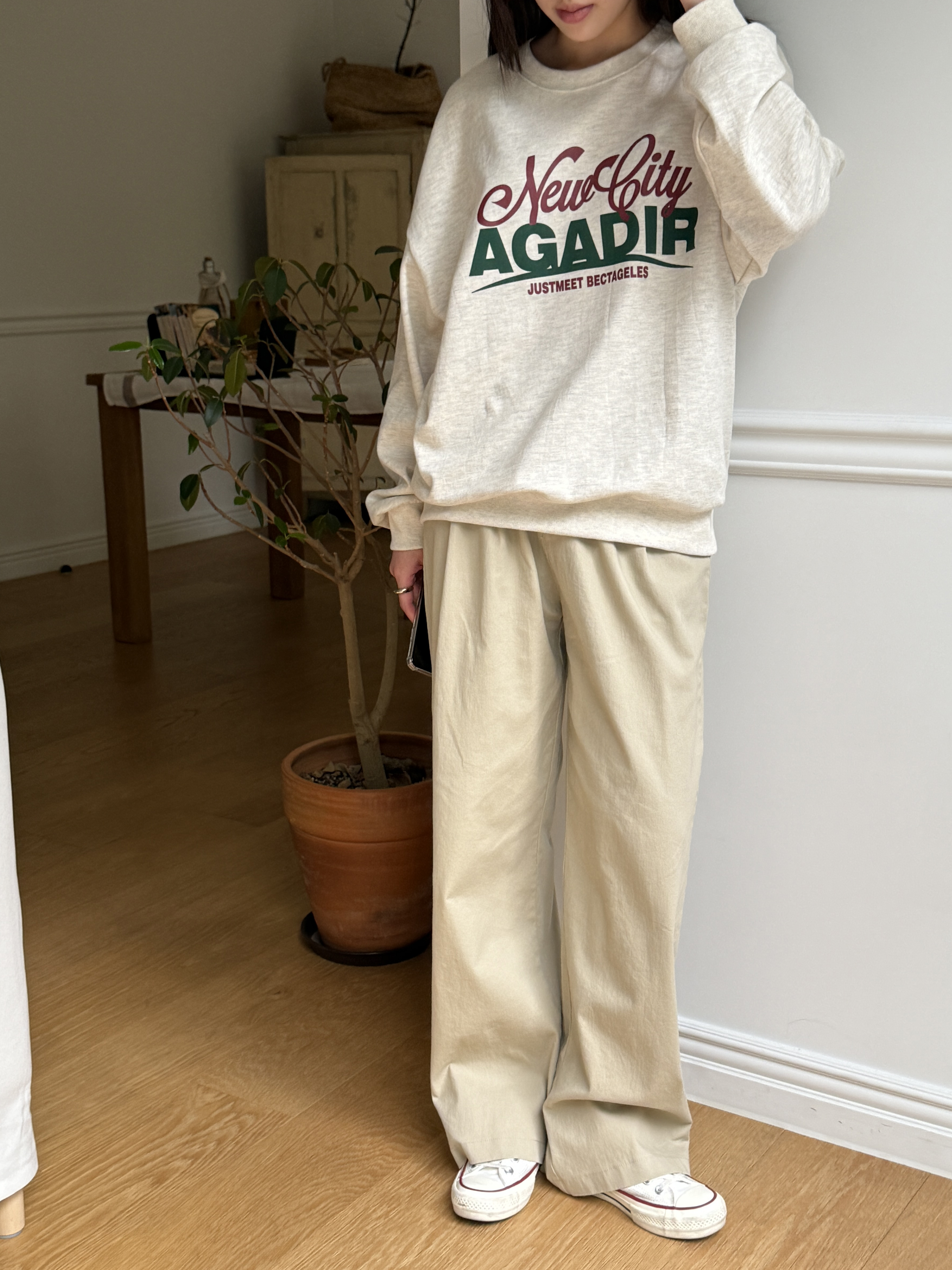 ラウンドネックベーシック長袖ロゴスウェット | 詳細画像8