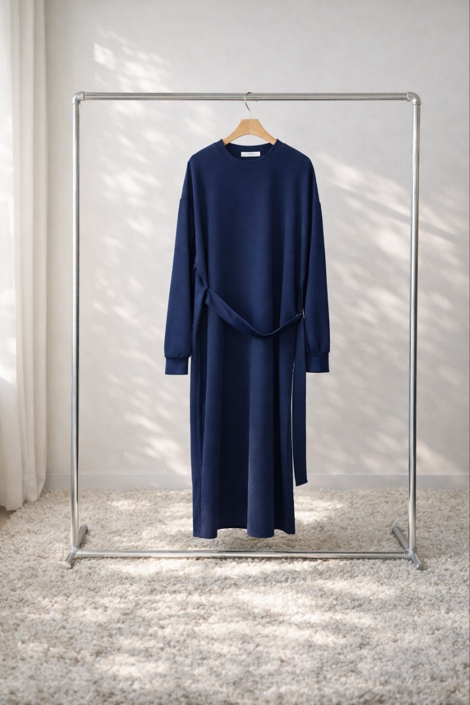 ラウンドネックルーズ長袖Dリングワンピース | 詳細画像12