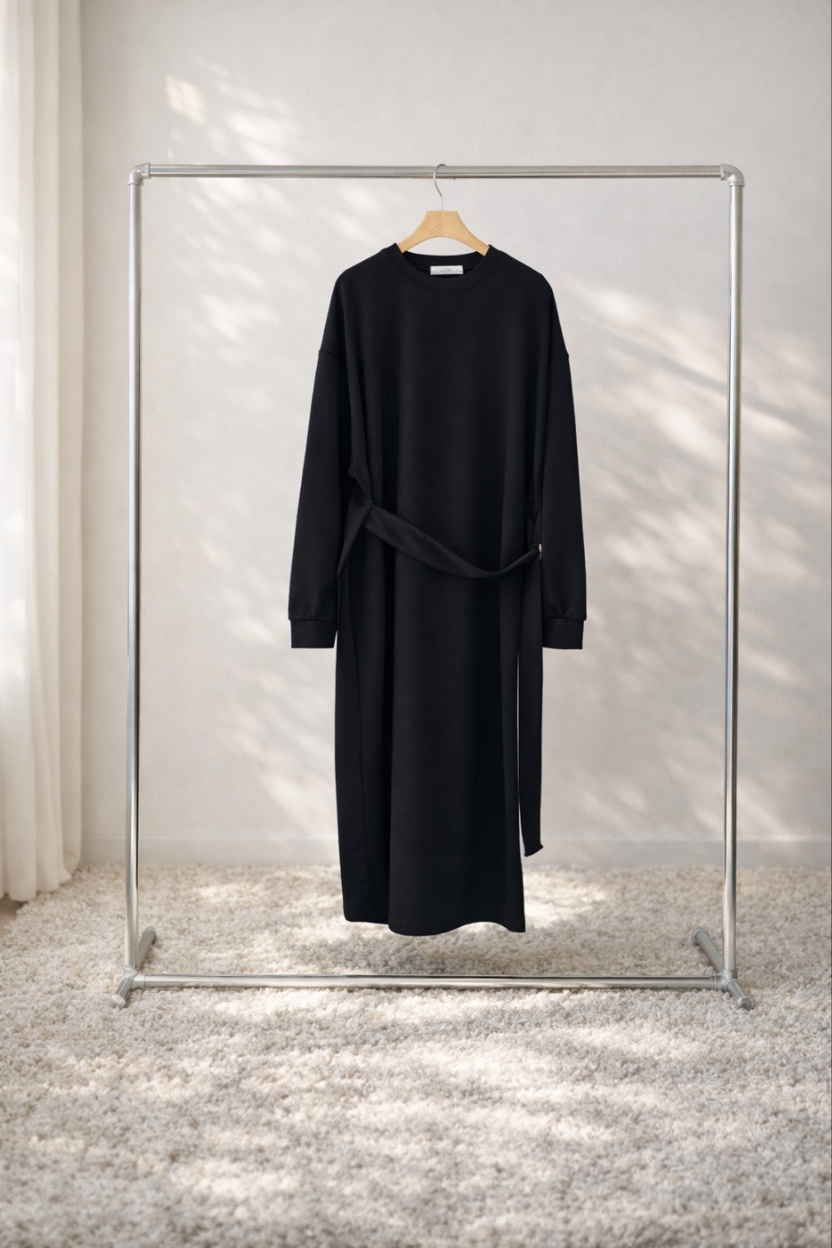 ラウンドネックルーズ長袖Dリングワンピース | 詳細画像13