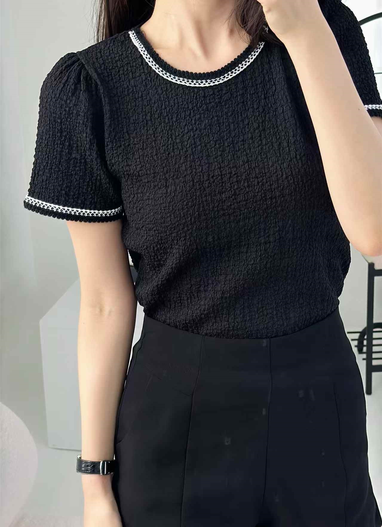 ラウンドネックベーシック半袖配色Tシャツ | 詳細画像2