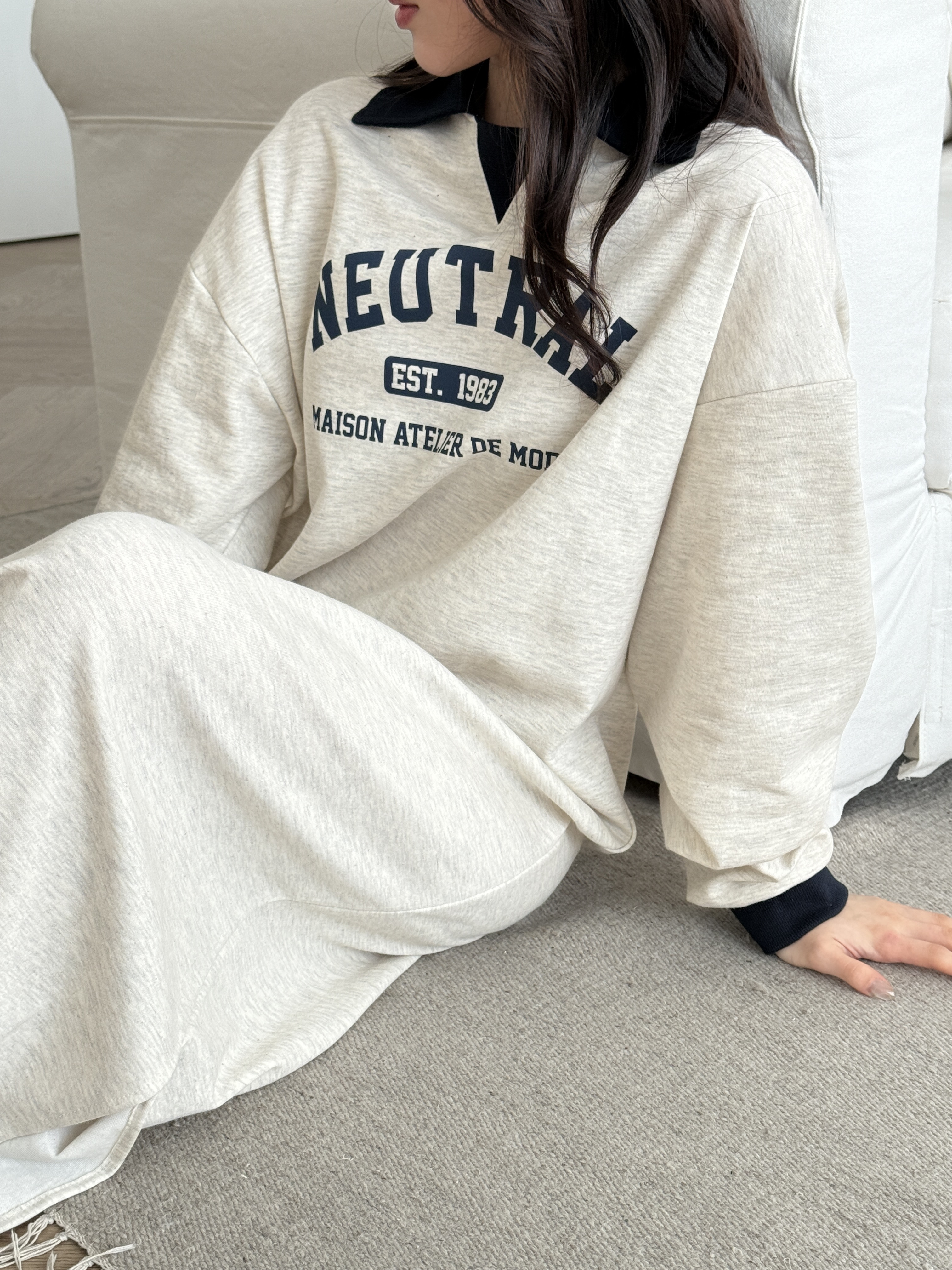 カラーロング長袖ロゴ配色ワンピース | 詳細画像5