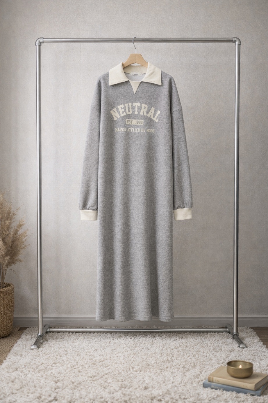 カラーロング長袖ロゴ配色ワンピース | 詳細画像12