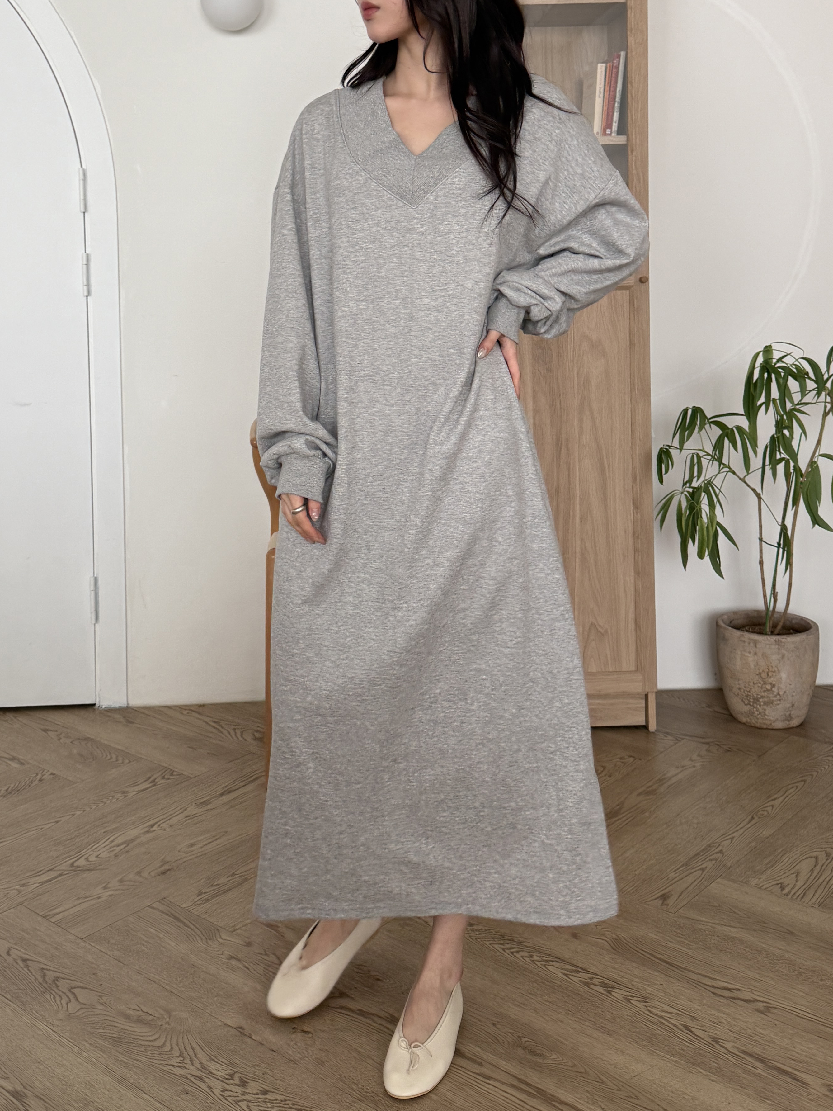 Vネックボクシールーズ長袖ワンピーストレーニング | 詳細画像7