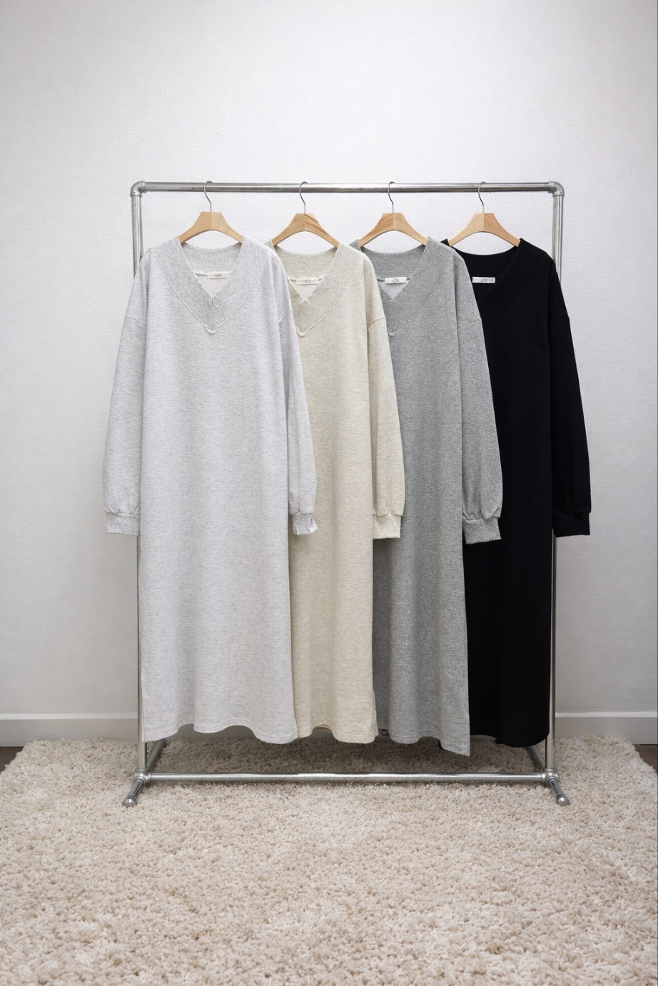 Vネックボクシールーズ長袖ワンピーストレーニング | 詳細画像11