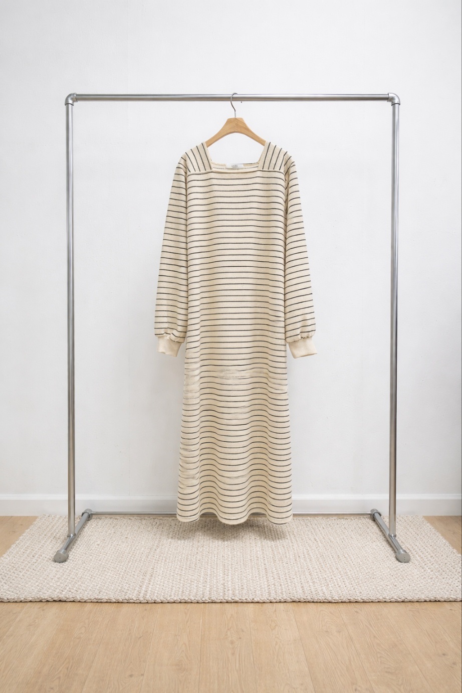 ボクシールーズ長袖配色ワンピース | 詳細画像12