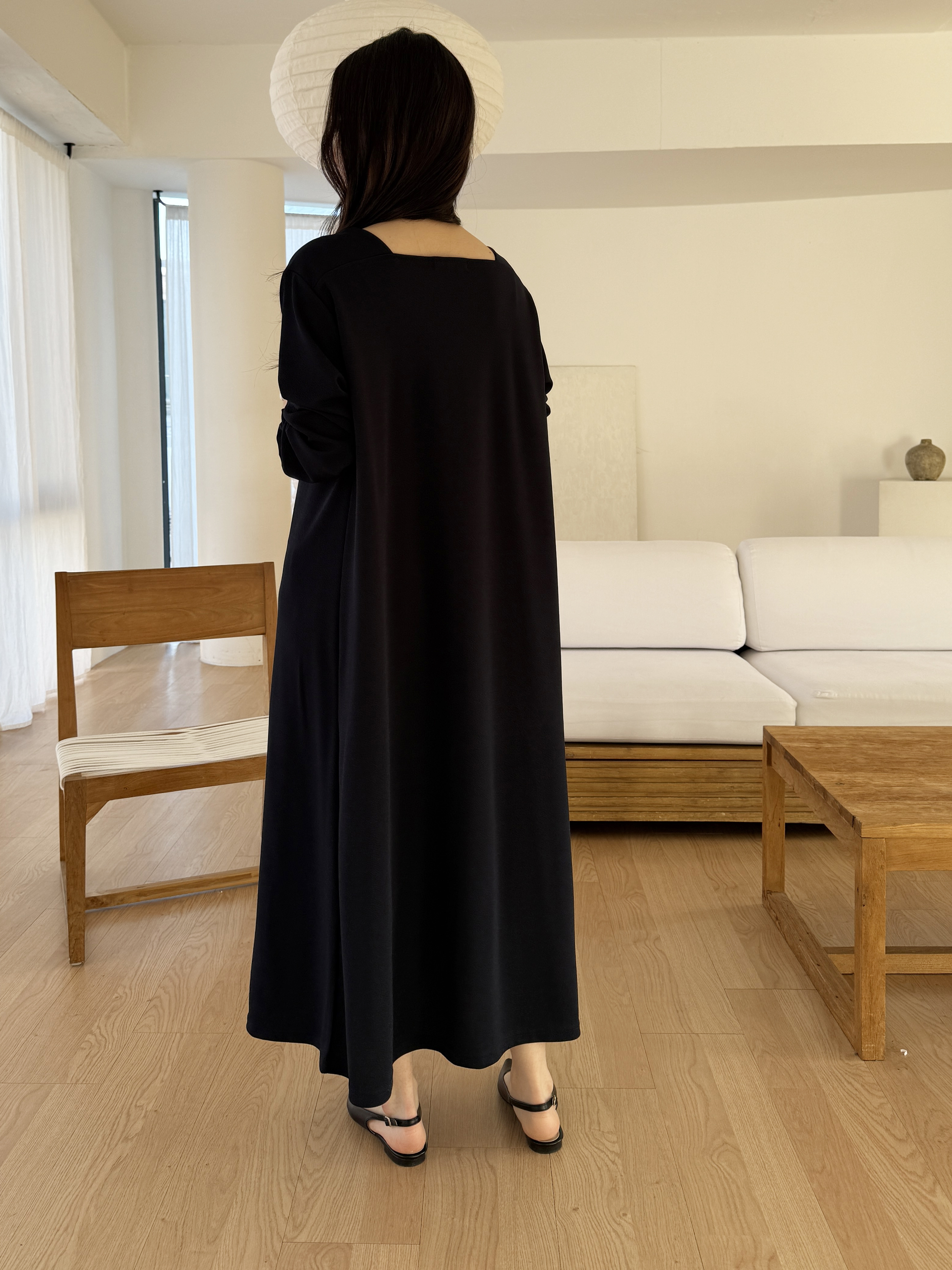 コンビスクエアネックルーズ長袖ワンピース | 詳細画像6