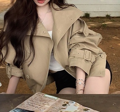 ポケットショート長袖ダブルボタンジャケット | 詳細画像3