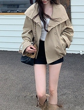 ポケットショート長袖ダブルボタンジャケット | 詳細画像4