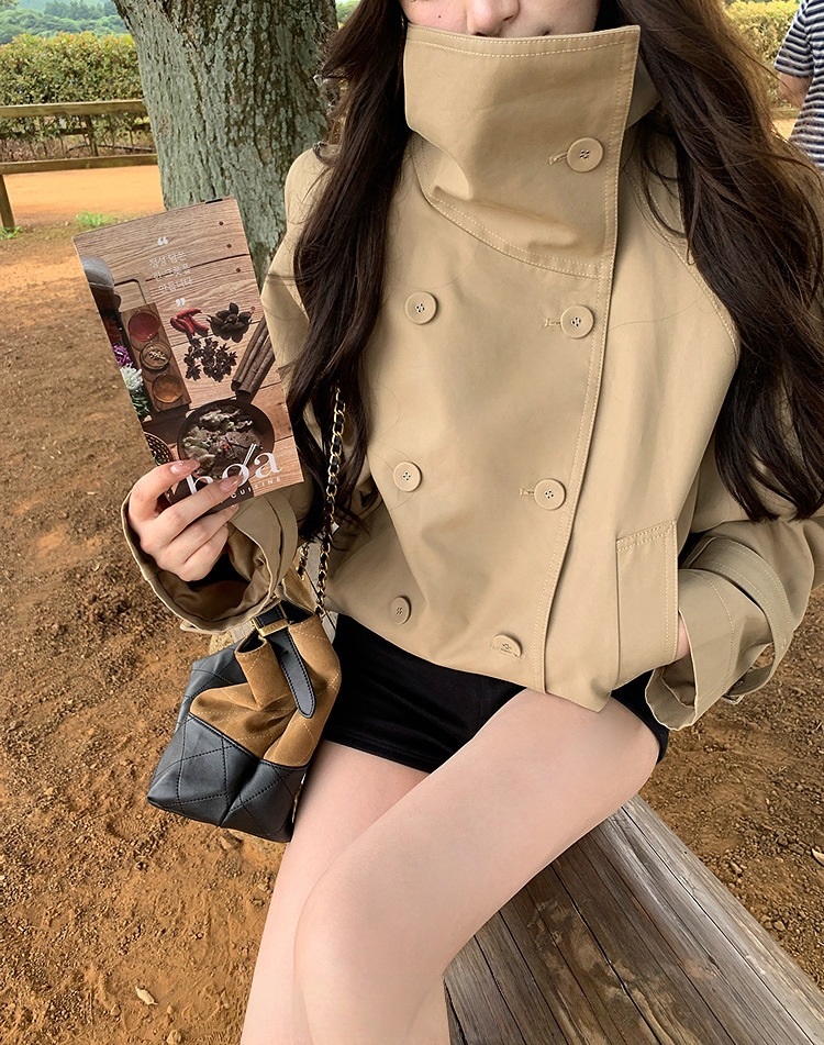 ポケットショート長袖ダブルボタンジャケット | 詳細画像8