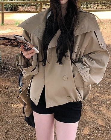 ポケットショート長袖ダブルボタンジャケット | 詳細画像11