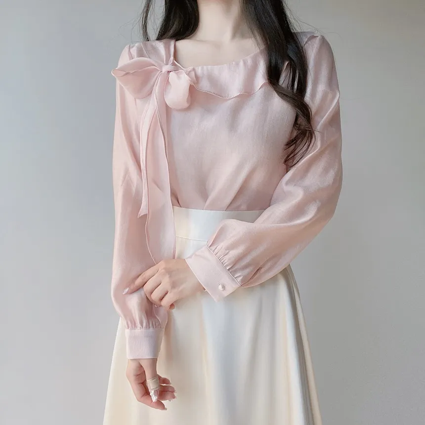 オーガンジーフレアロングサイドジップバックゴムスカート | mirangmirang | 詳細画像8