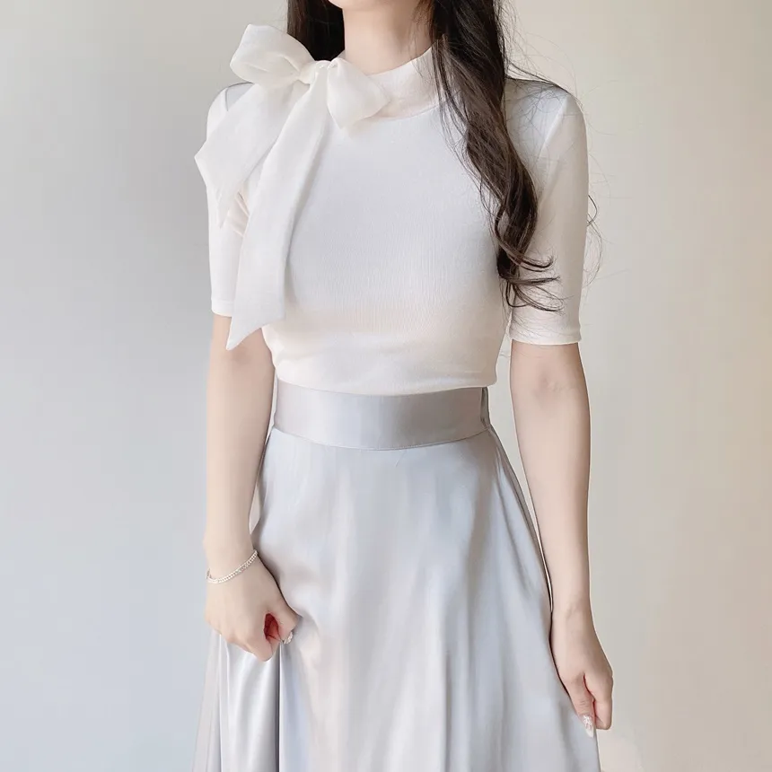 オーガンジーフレアロングサイドジップバックゴムスカート | mirangmirang | 詳細画像22