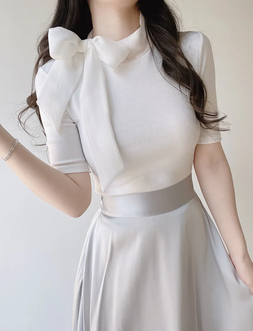 オーガンジーフレアロングサイドジップバックゴムスカート | mirangmirang | 詳細画像24