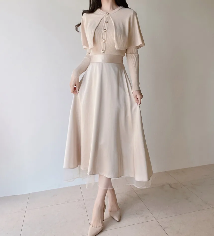 オーガンジーフレアロングサイドジップバックゴムスカート | mirangmirang | 詳細画像29