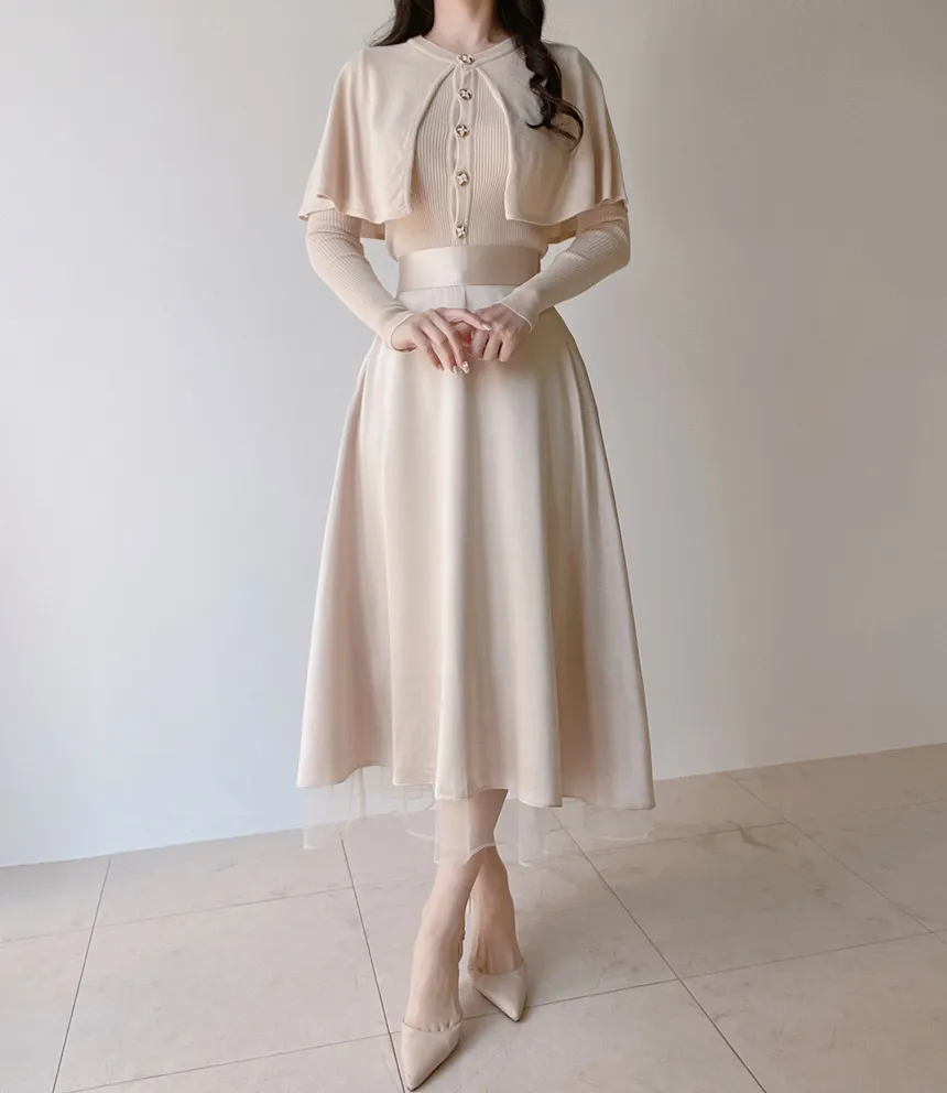 オーガンジーフレアロングサイドジップバックゴムスカート | mirangmirang | 詳細画像34