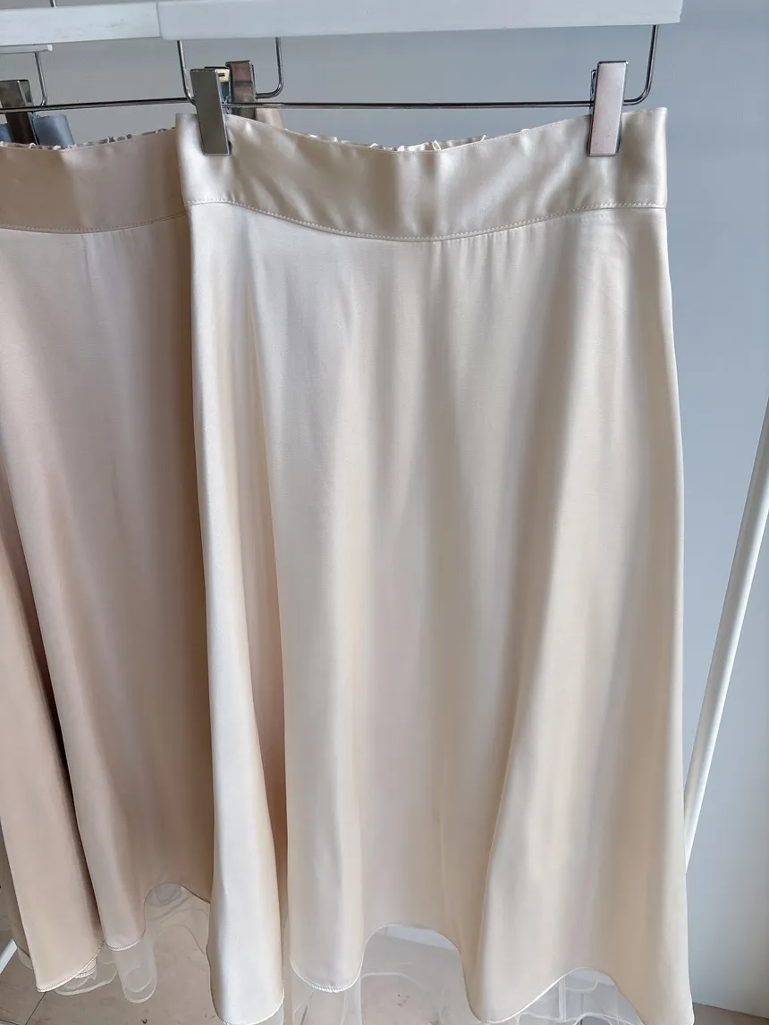 オーガンジーフレアロングサイドジップバックゴムスカート | mirangmirang | 詳細画像48