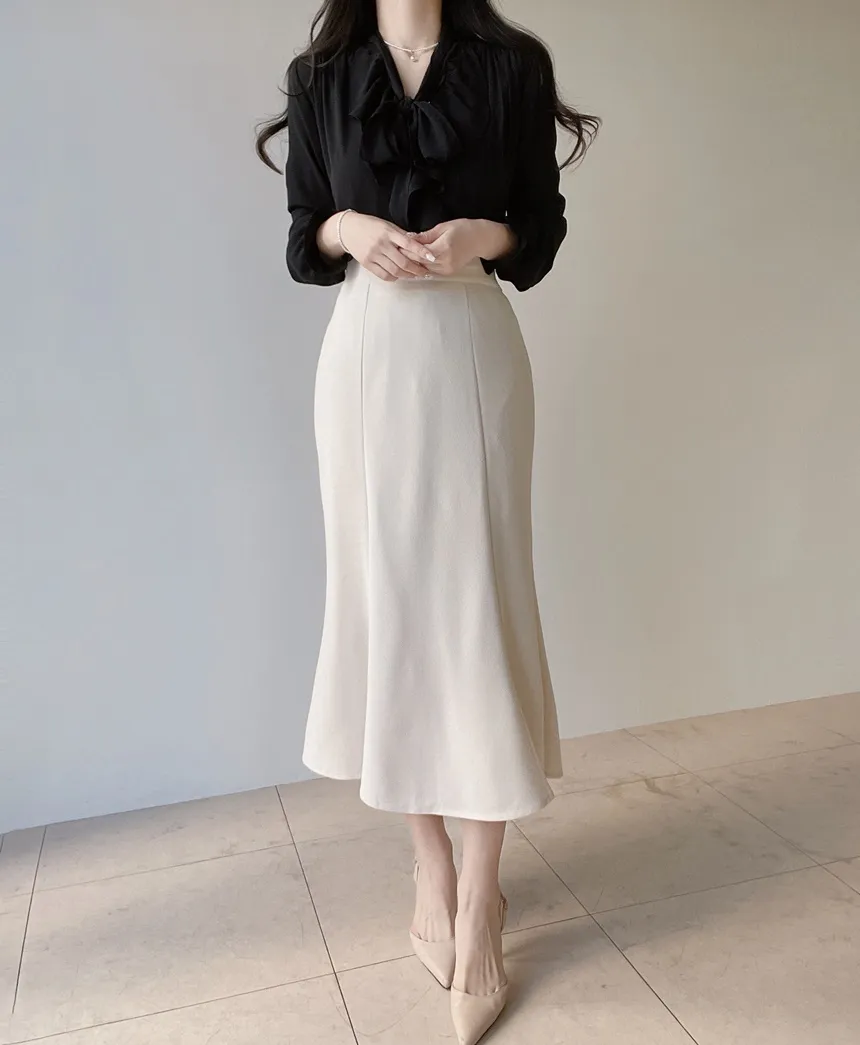 ロングマーメイドバックゴムスカート | mirangmirang | 詳細画像4