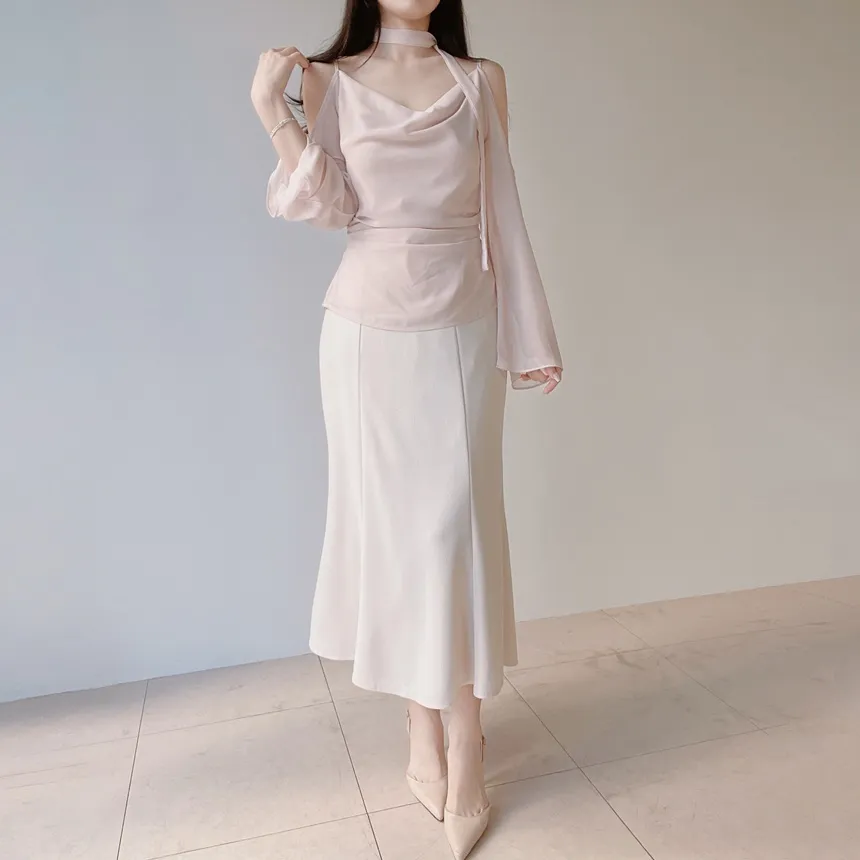 ロングマーメイドバックゴムスカート | mirangmirang | 詳細画像12